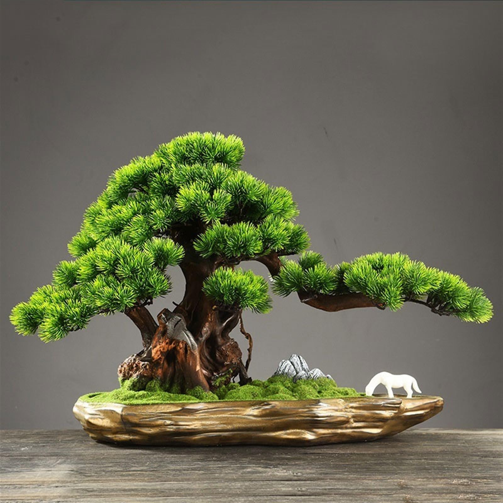 Simulazione di Bonsai Artificiale, Pianta Ornamentale per Soggiorno, Ingresso, Ufficio, Decorazioni, Verde, Piante in Vaso, Ornamenti Bonsai Artificiali, Bonsai Finti