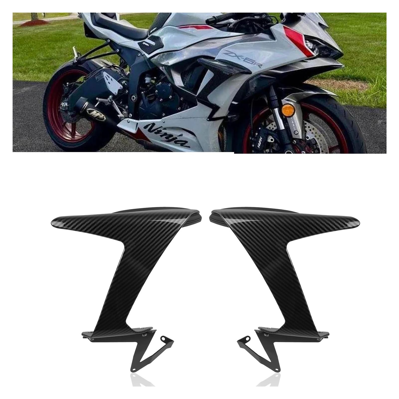 Front Downforce Spoiler Compatible With Kawasaki Ninja ZX-6R ZX6R