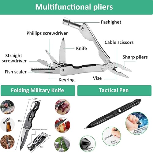 Miniatura 3 de Kit de supervivencia 63 en 1 kit de primeros auxilios equipo de supervivencia herramienta de supervivencia regalos para hombres papá marido él