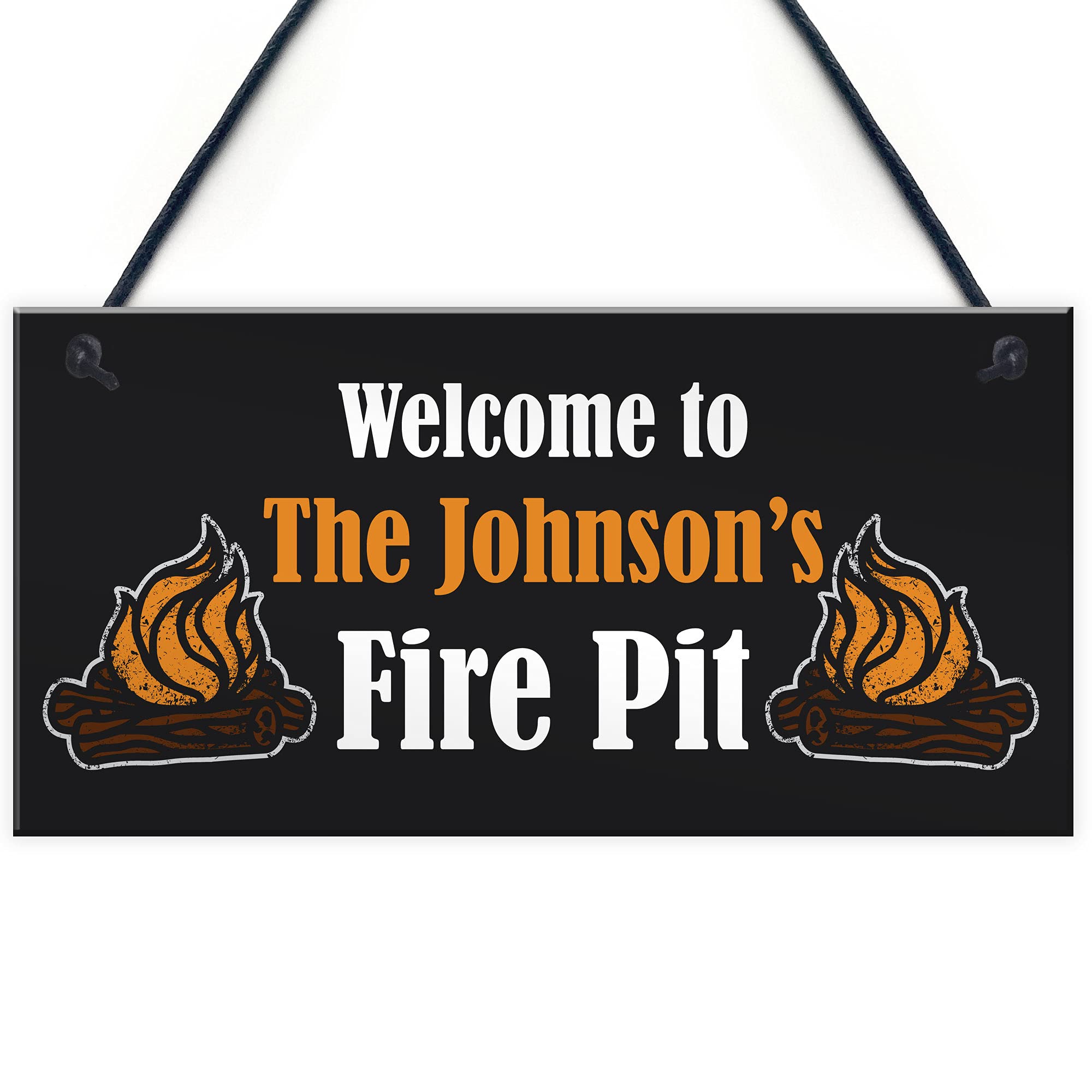 Red Ocean Personalised Fire Pit BBQ Sign For Garden Novelty Garden Shed Home Decor Plaques