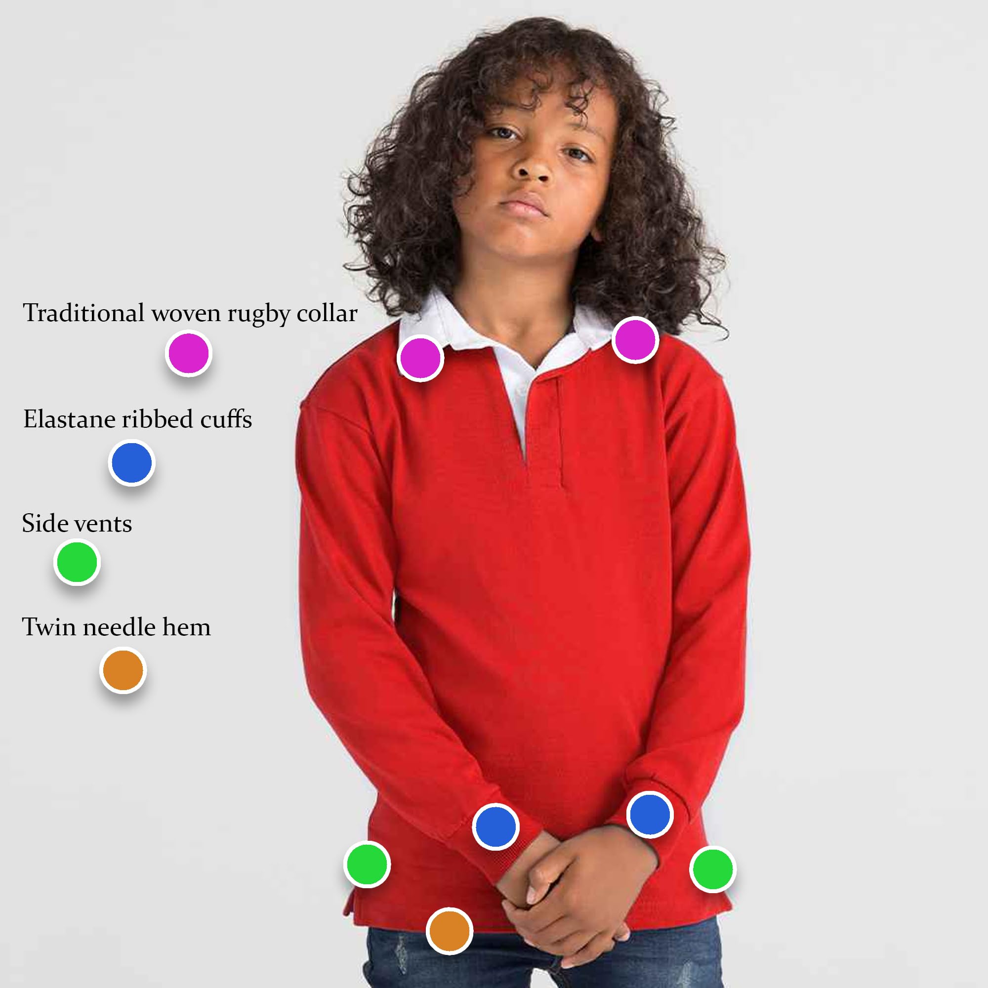 Walisisches klassisches Rugby-Shirt für Kinder, bestickt, Prinz von Wales, Federn, Jersey, Cymru Jungen