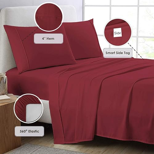 Miniatura 7 de Pizuna Juego de sábanas de algodón de 6 piezas tamaño Queen, color gris oscuro, 800 hilos, 100% algodón de fibra larga, satén con bolsillo profundo