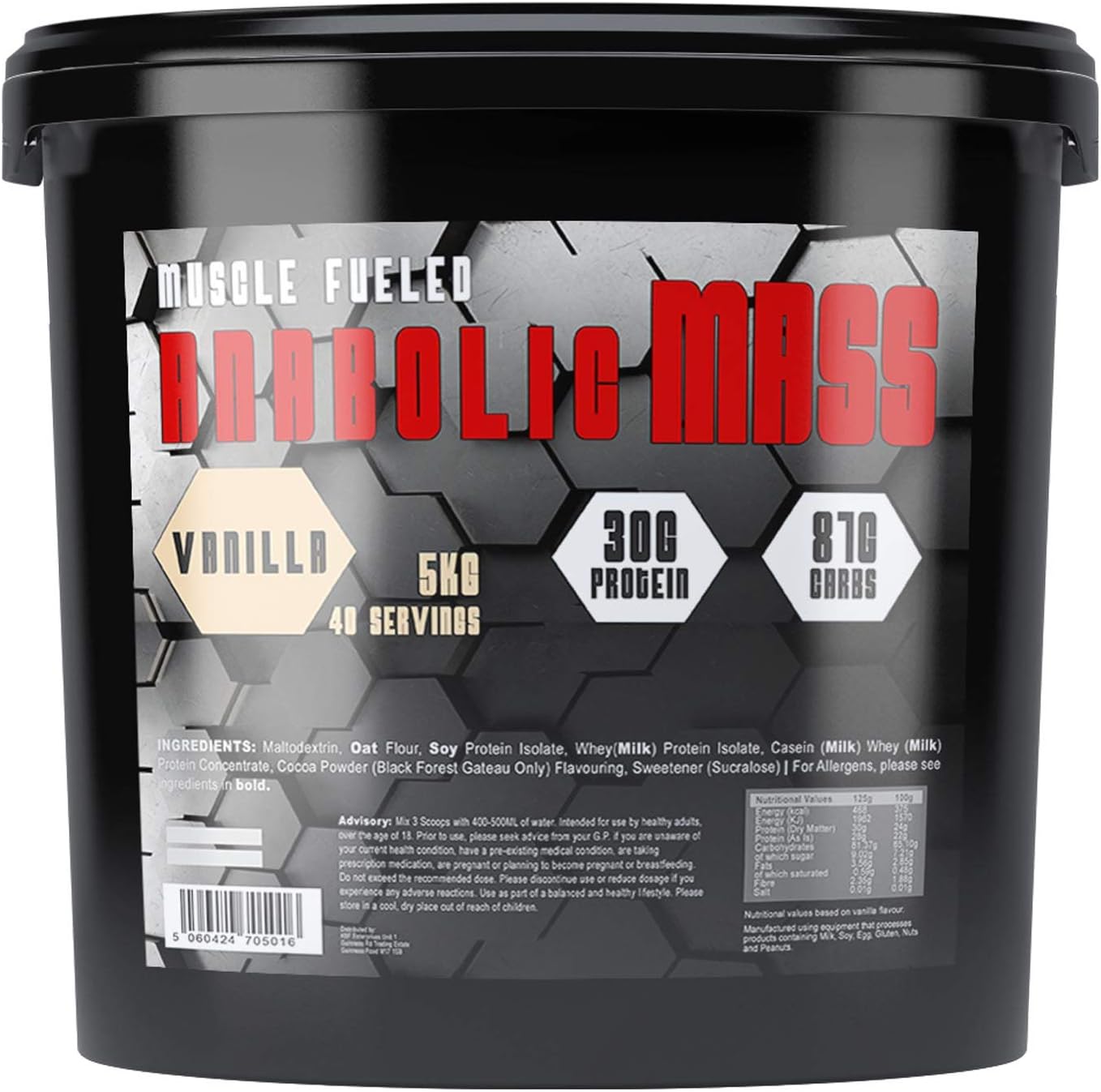 Muscle Fueled Anabolic Mass Gainer Protein Powder 5kg Vanilla