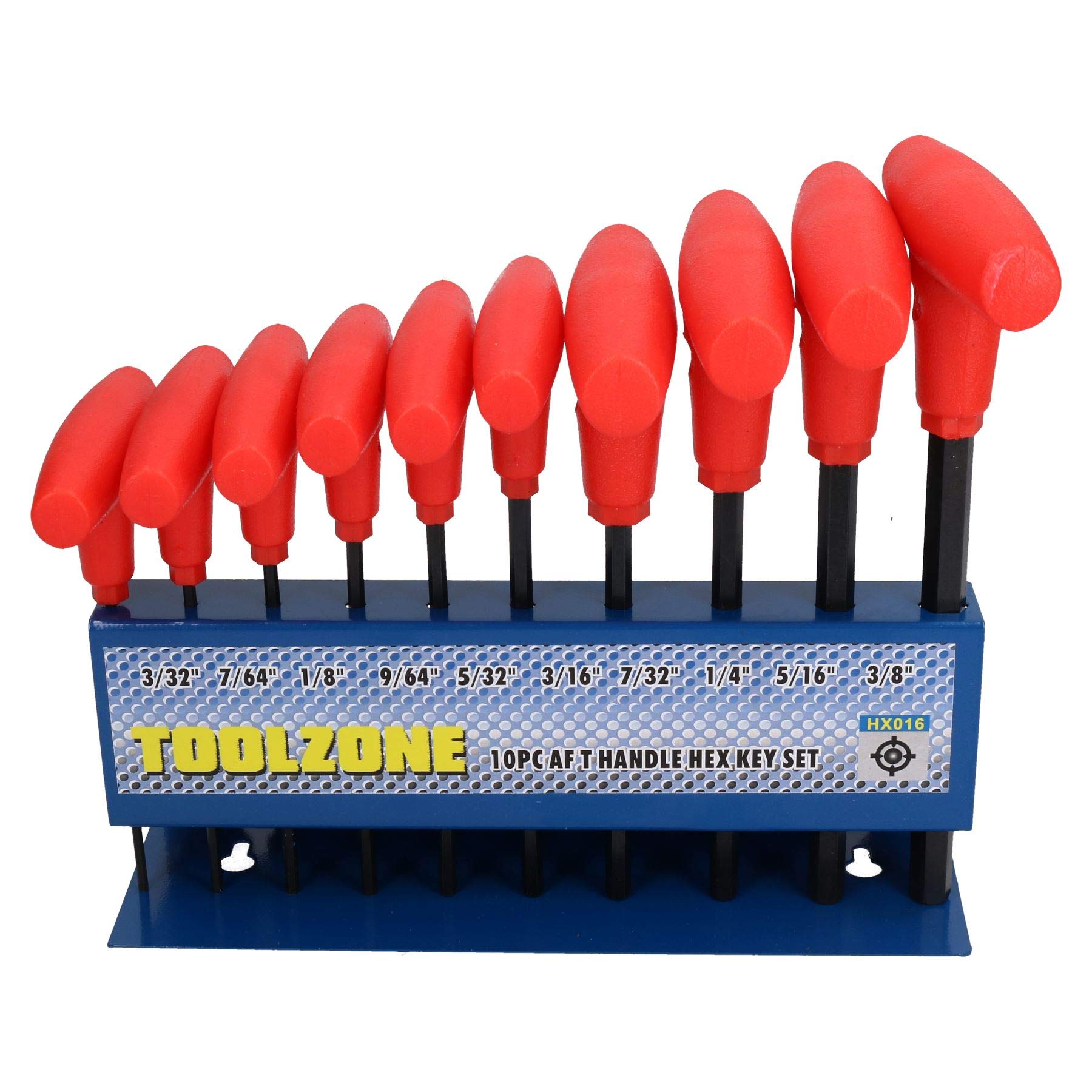 AB Tools Imperial AF SAE Allen Allan Hex T Bar T Handle Set 10pcs 3/32” – 3/8” in Rack