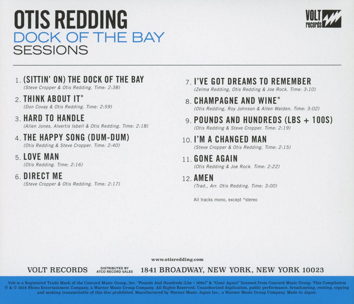 OTIS REDDING - Dock Of The Bay Sessions - CD