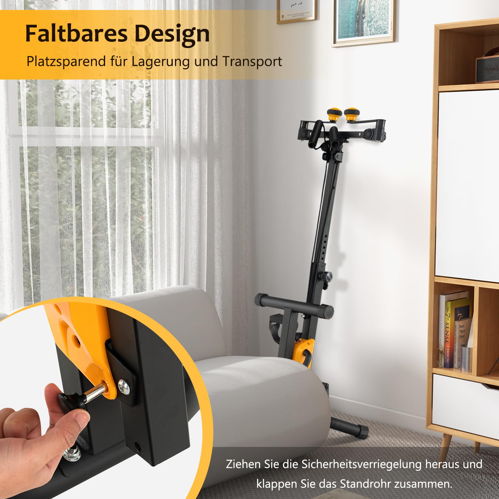GOPLUS Pedaltrainer Senioren, Bewegungstrainer Arm- und Beintrainer mit Handgriff & Widerstand, Ergometer Heimtrainer höhen- und längenverstellbar, 43 x 53 x 73-102 cm