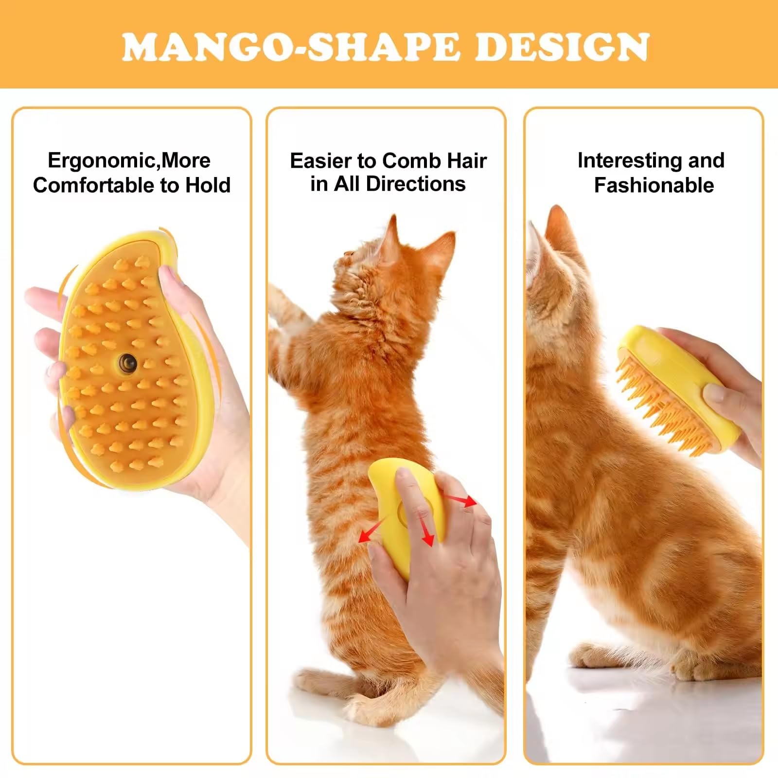 Pet Steam Brush 3-in-1 – Cat & Dog Grooming Brush with Spray – Hair Remover & Deshedding Comb – Silicone Massage Cleaner for Pets - image 7