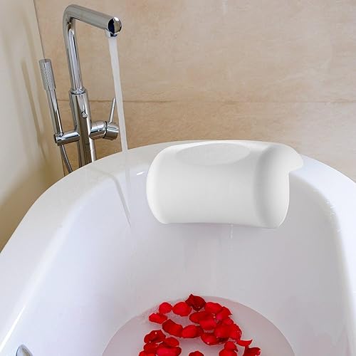 Miniatura 8 de Almohada de baño para bañera, almohadas de baño impermeables para soporte de cuello y cabeza, cómoda almohada de bañera para remojar, spa, almohada