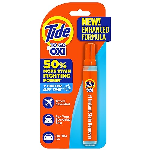 Tide To Go Instant Stain Remover, Tide Pen Stain Remover for Clothes, Instant Stain Remover Pen & Spot Cleaner, Portable & Travel-Friendly, Works on Food & Drink Stains, 1 Count Pack - 10 ml (Pack of 1)