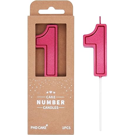 PHD CAKE Candles for Kids Birthday Party(Number 2) Strawberry Scent, 2.76 Inch...