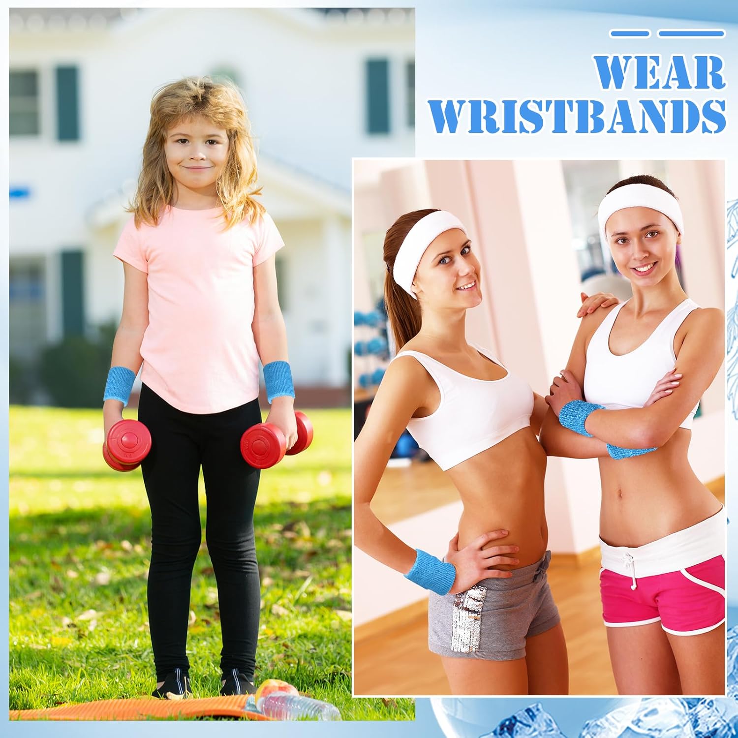12 Pcs Sports Wristbands Sports Absorbent Wristband Wrist Athletic Sweat Bands - Image 6