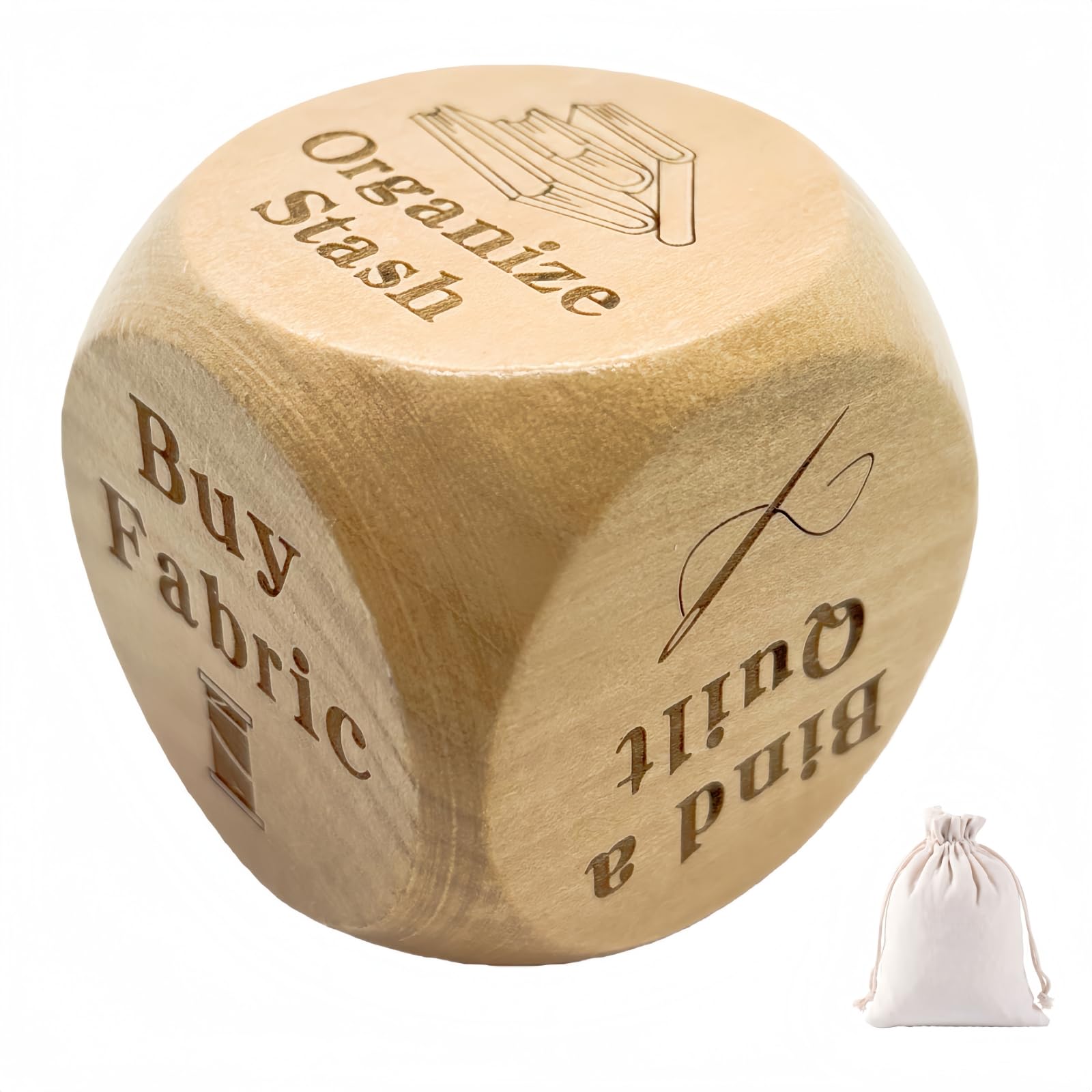 ZYZX Quilter's Dice, 6 Sided Wooden Decision Dice with Engraved Quilting Tasks