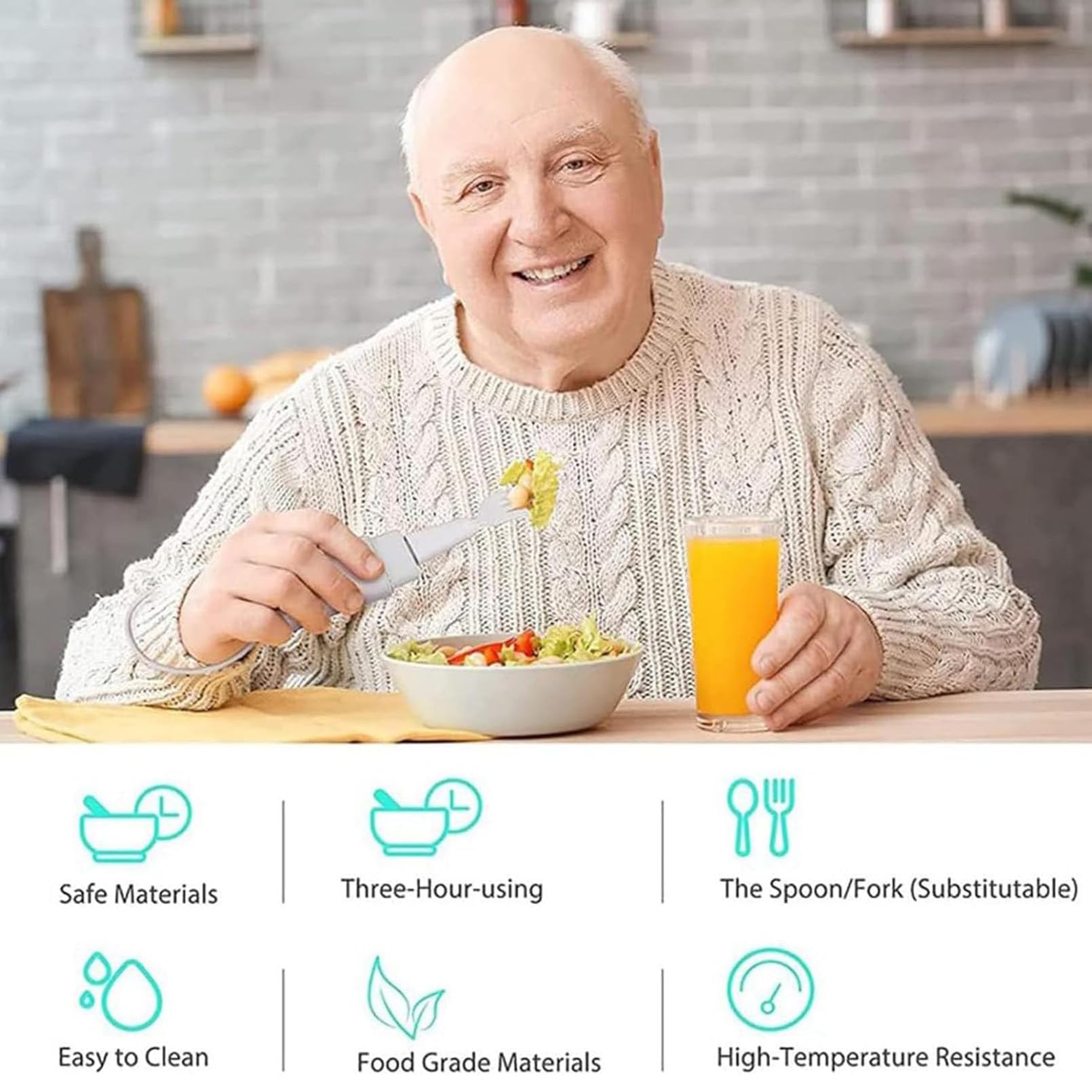 Cuchara antivibración Inteligente, Cuchara portátil para el Parkinson,Cubiertos para el Parkinson para los temblores Las Manos,Cubiertos adaptables para Dispositivos Asistencia