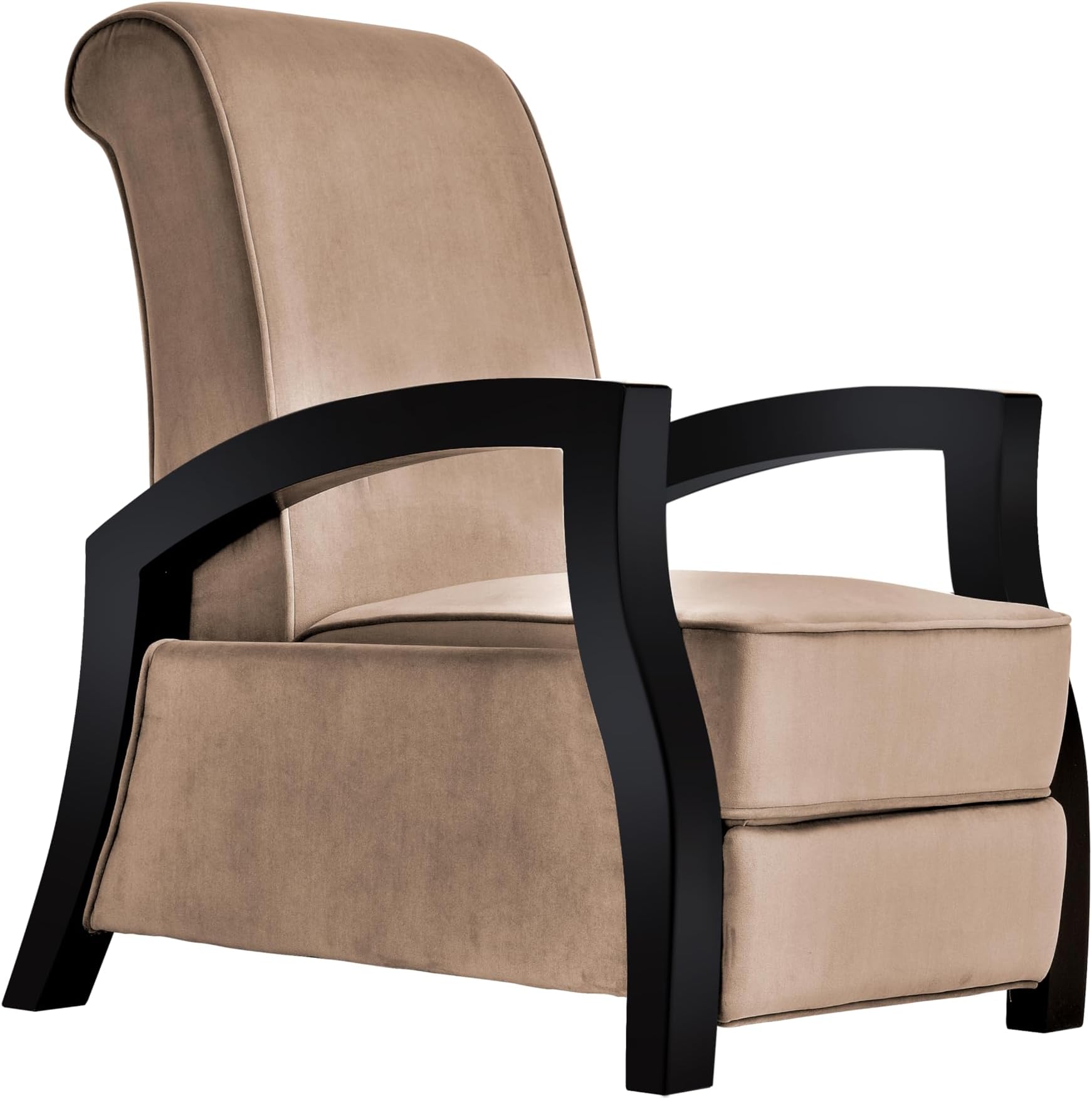 Artiva USA "Kuta Solid Wood Java Black Premium Microvelvet Recliner, Chocolate