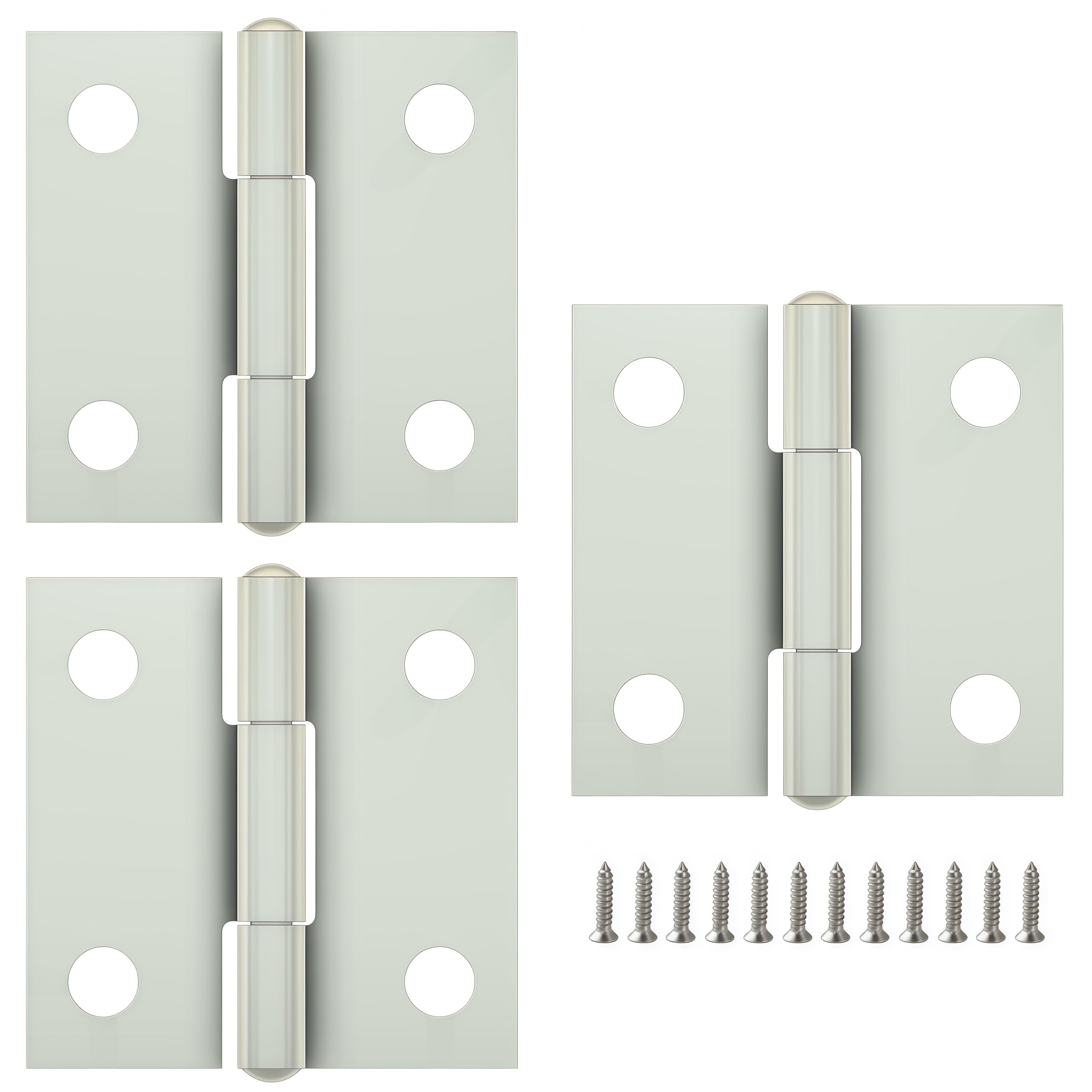 Vbnexyr Regular Folding Hinge 3 Pack Stainless Steel Folding Hinges Cabinet Hinges Door And Window Hardware Accessories With Screws 25 * 25 * 0.8Mm