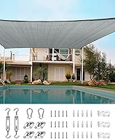 Vista 10 de Quictent - Toldo de sol de 6.1x7.9 m para patio, 185GSM, toldo rectangular resistente para exteriores con protección UV, toldo de sol para el jardín
