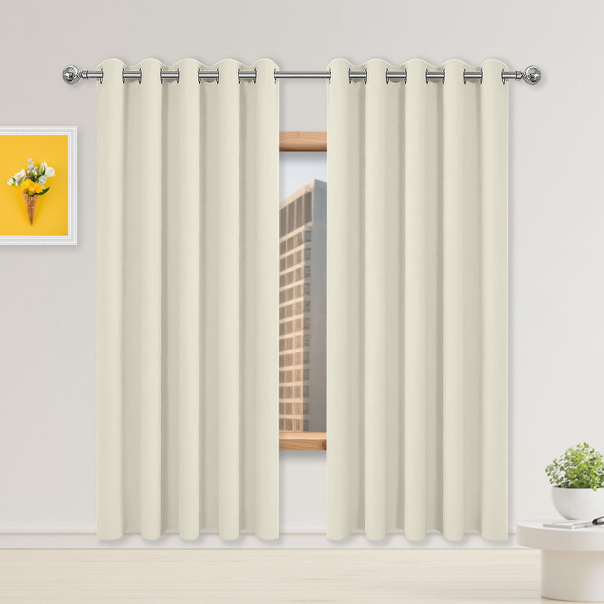 Rideaux occultants 170x200 cm thermique isolant beige maison