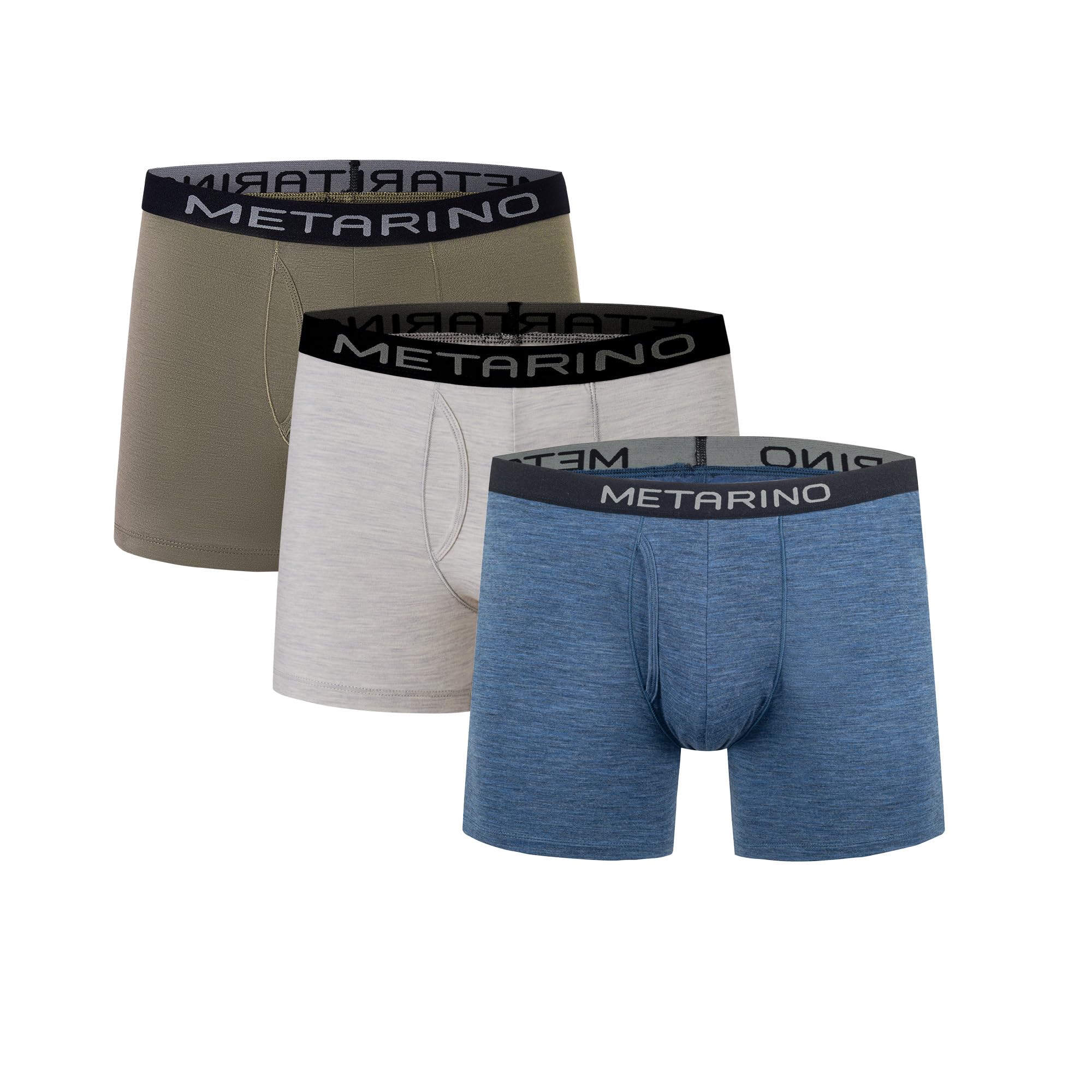 - METARINO Outdoor-Ready Merino Wool Men's Underwear 3-Pack - Breathable Boxer Briefs for Hiking, Skiing & Trave
