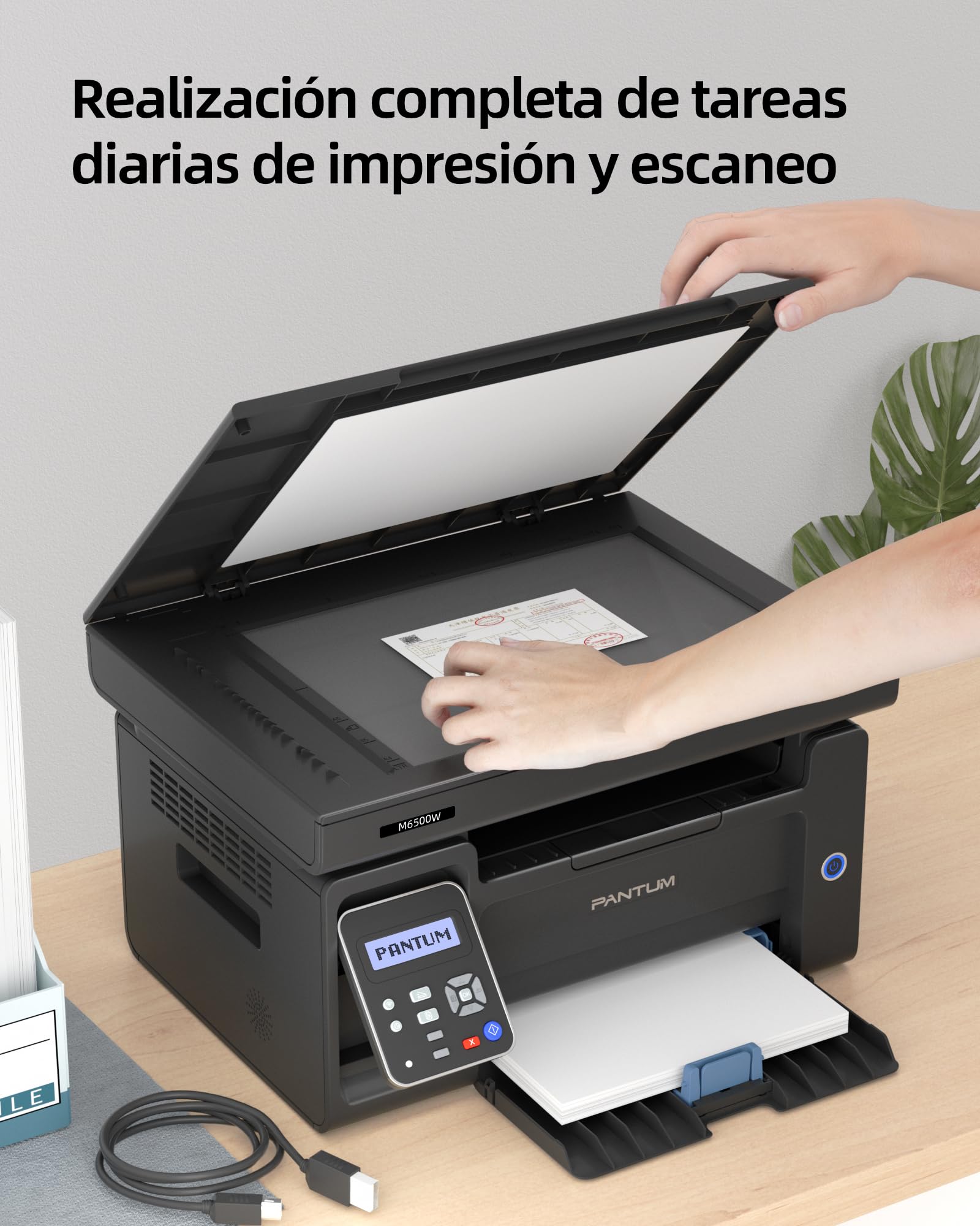 PANTUM M6500NW Impresora láser multifunción, Monochrome Impresora, escáner, copiadora (WLAN, Airprint, A4, Impresora en Blanco y Negro) 22PPM