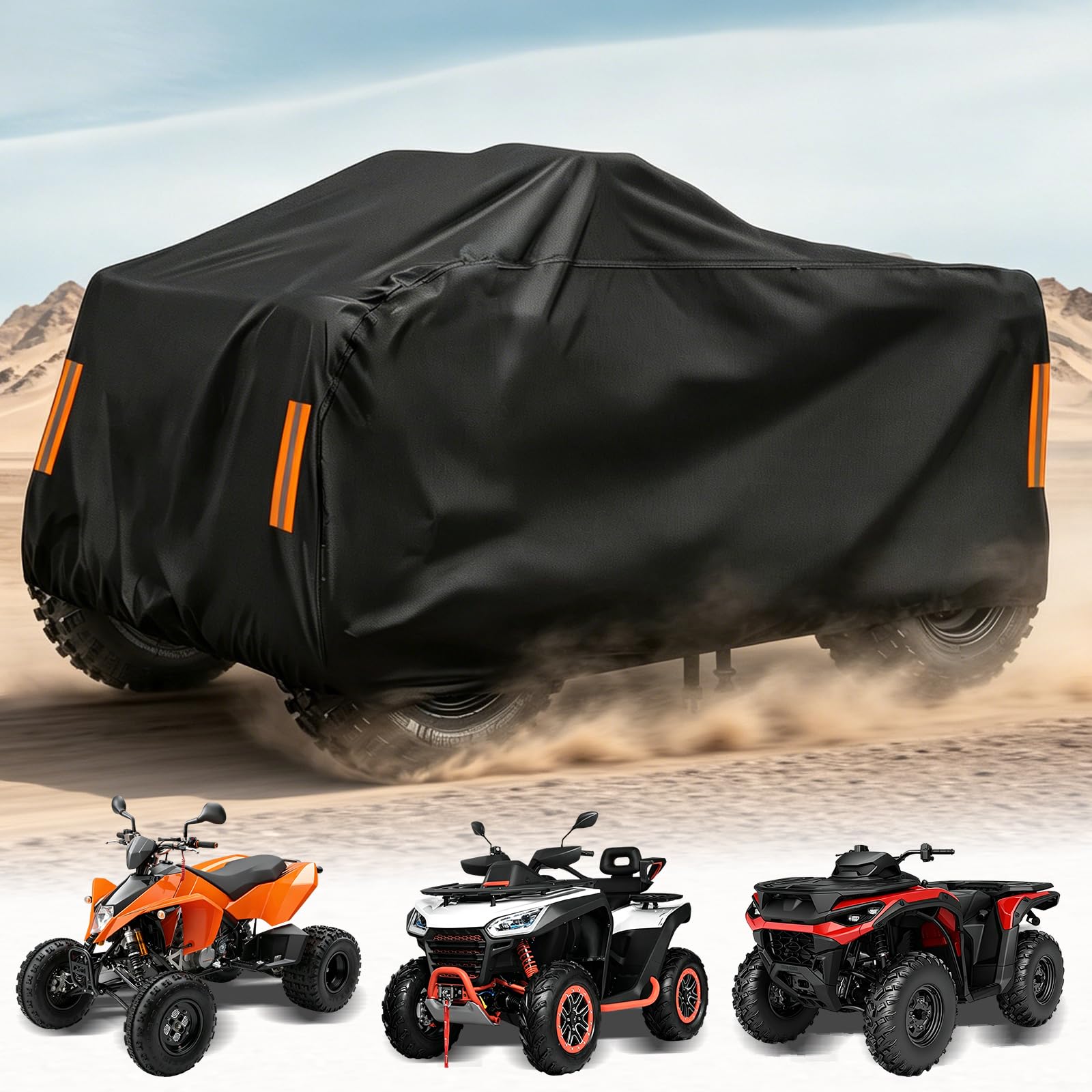 Cubierta de ATV Impermeable para Segway Powersports Villain 500 | Cubierta Funda para Quad ATV Cover 300D Oxford Prueba de Sol Lluvia Polvo Viento Nieve Excremento de Pájaro