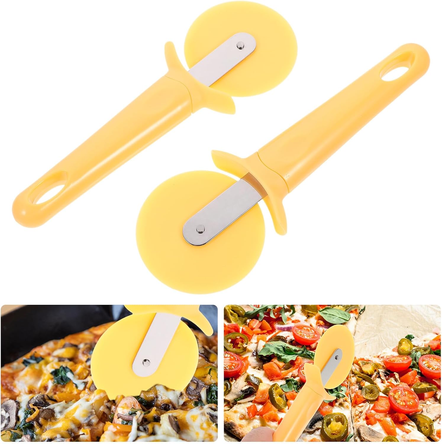 VALICLUD 2pcs Pizza Cutter Wheel Abs Plastic Pizza Slicer Tool with Sharp Rotary Blade for Home Kitchen and Pizzeria Use