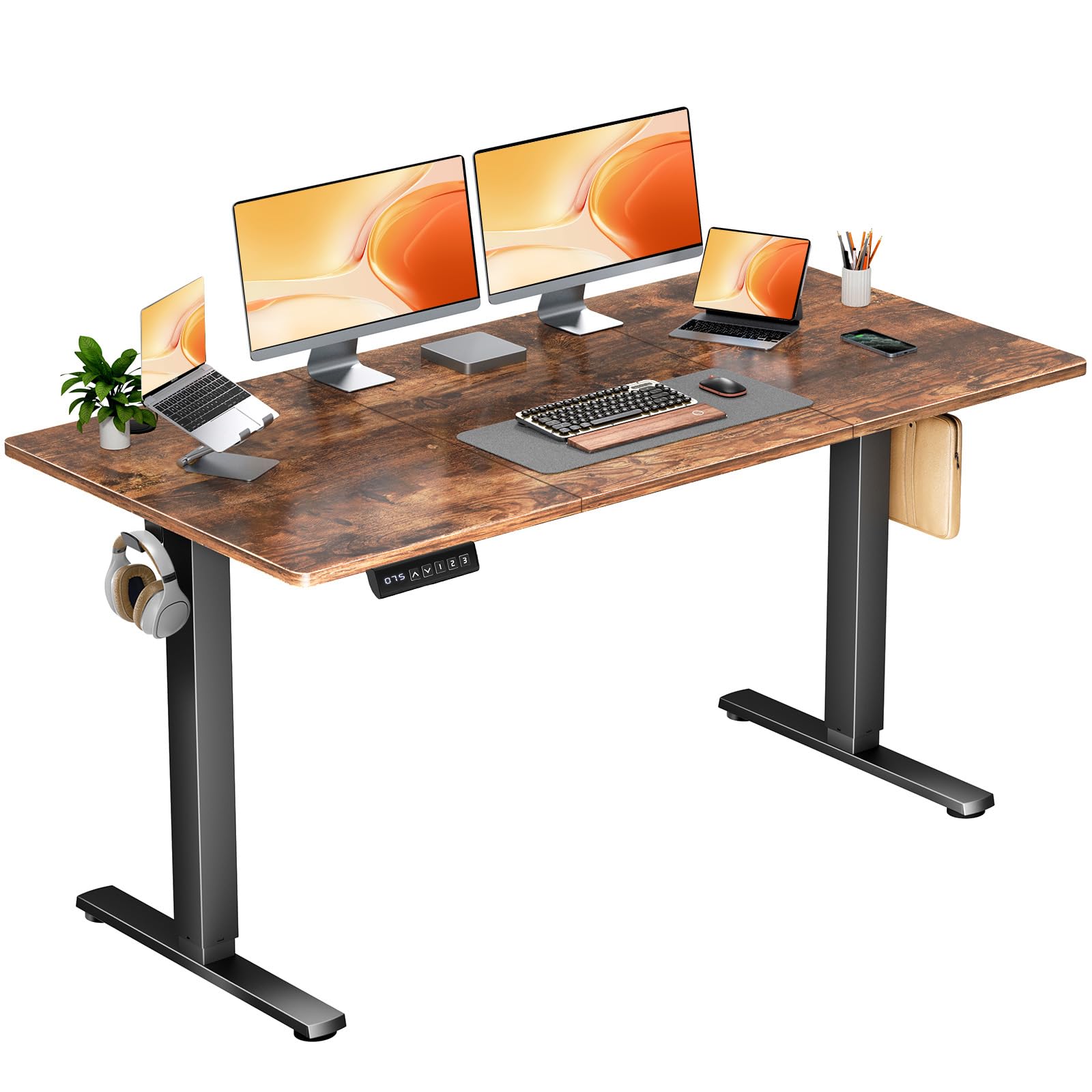 DUMOS 63 Inch Electric Standing Desk, Memory Adjustable Home Office Desk