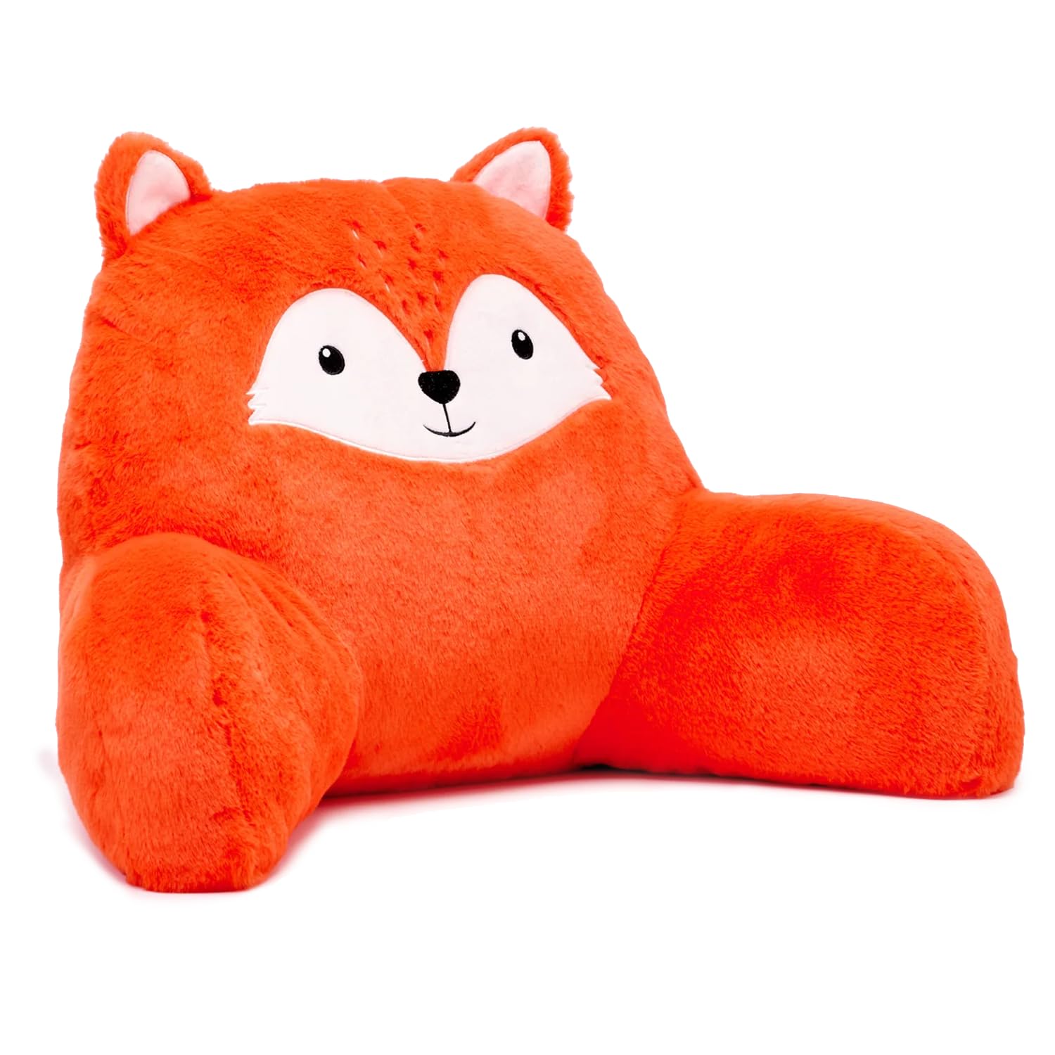Snuggz Fox Cuddle Cushion 60x40cm, Age 12m+ - Lightweight Kids Plush Backrest Pillow with Supportive Arms, Super Soft Reading Pillow Cushion for Gaming or Napping – Soft 3D Ears & Carry Handle