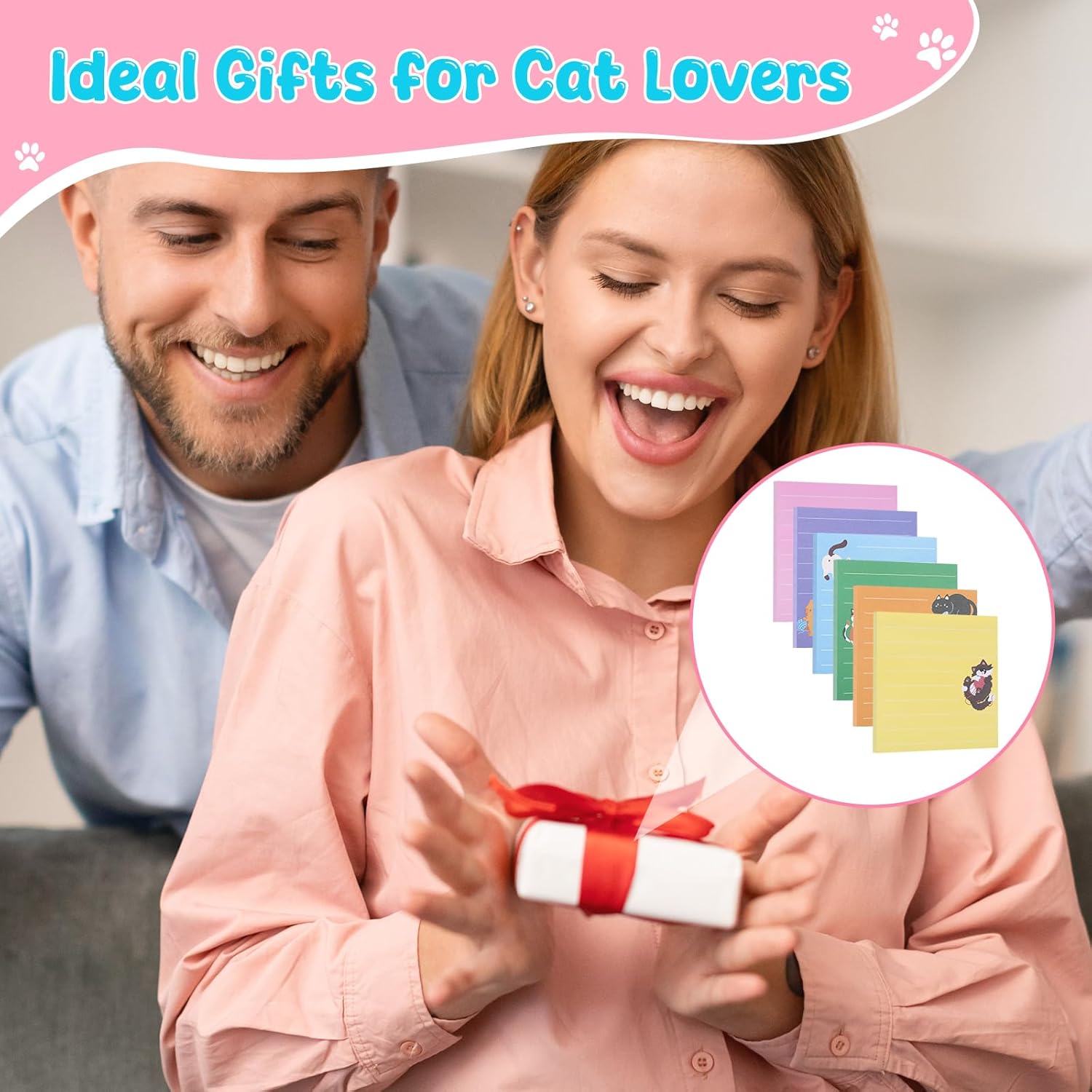 24 Pack Cat Sticky Notes, 6 Colors Lined to Do List Notepads, 3 x 3in Cute Animal Self-Stick Notes with Lines for Office, School (960 Sheets) - Image 5