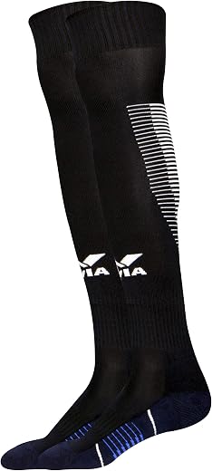 Nivia Rabona Football Socks/Stockings (Navy Blue, M) | for Men &amp; Women | Knee Length Long Stockings | for Football Soccer...