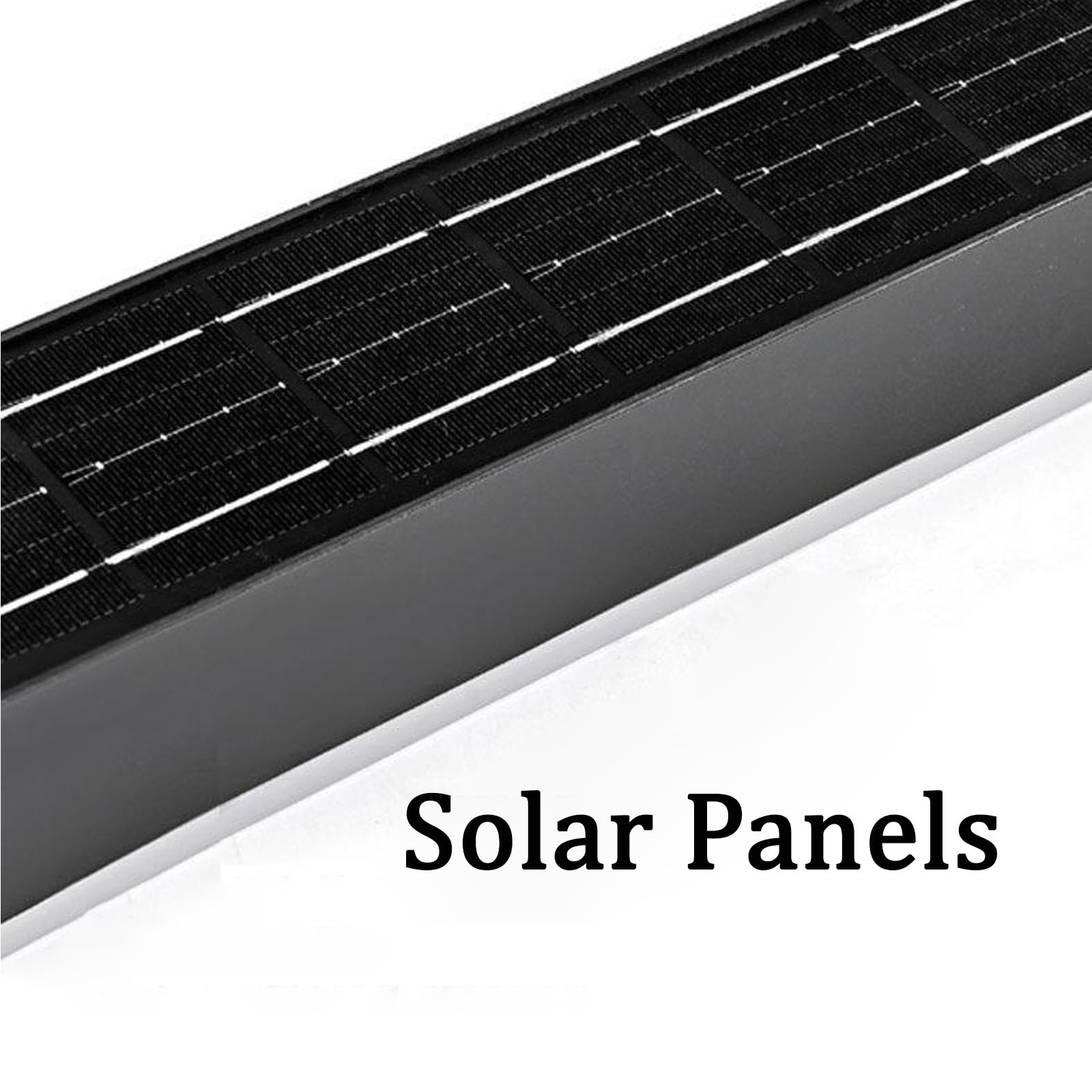 Solarna lampa ścienna LED Zewnętrzna IP65 Wodoodporna Solarna Oprawa Ścienna Nowoczesna Minimalistyczna Długie Oświetlenie Ścienne do Ogrodzenia Taras Ogród Patio Wejście (Ciepłe Światło Czarne