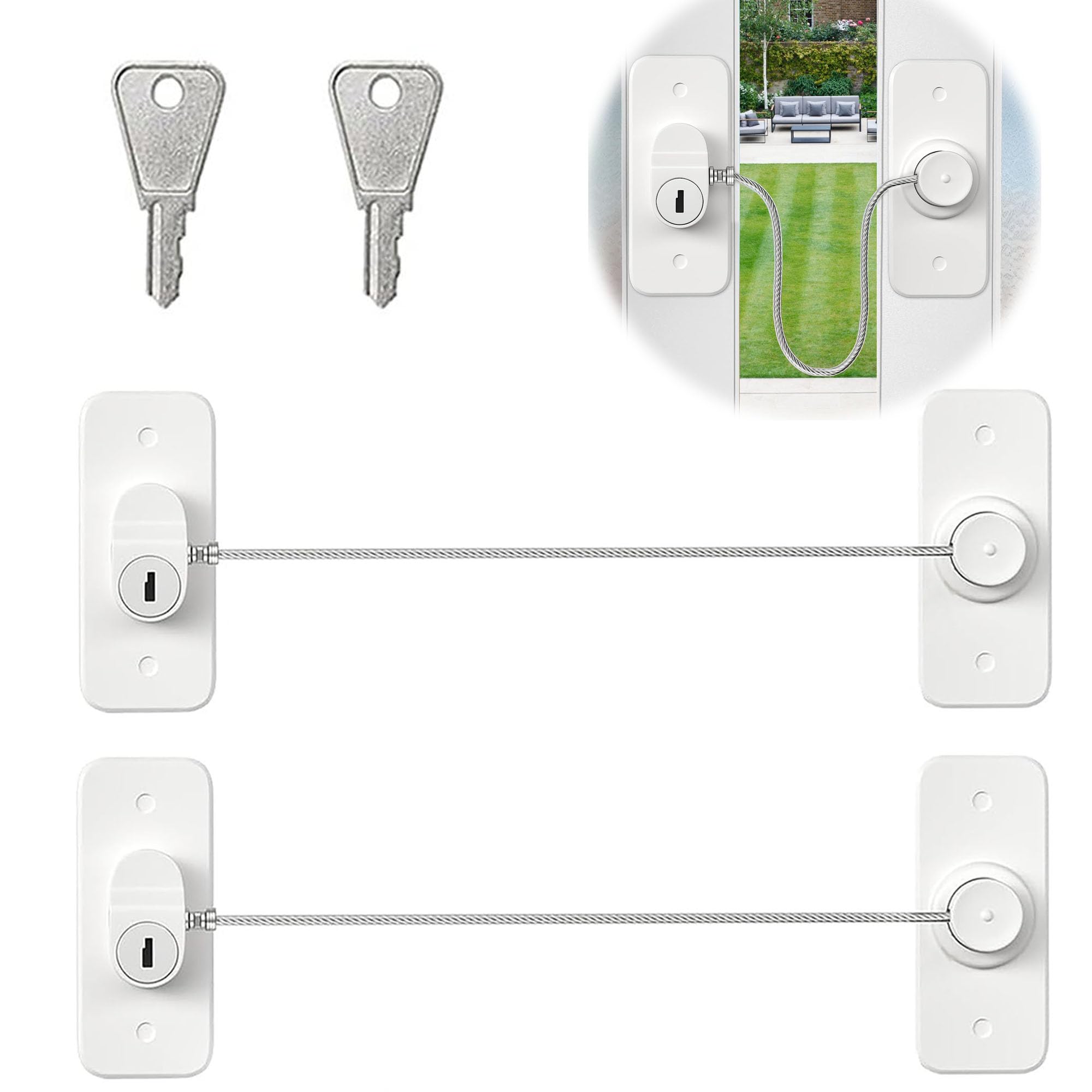 Oruiiju Safety Lock for Cupboards and Windows for Kids with Strong Adhesive or Screw Fixing, Suitable for Window and Refrigerator, Cupboard, Drawer, Washing Machine, Cupboard etc
