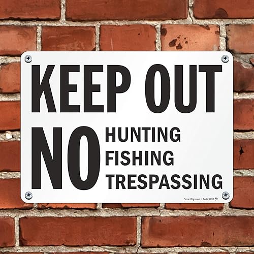 Miniatura 3 de SmartSign Cartel "Keep Out - No Hunting, Fishing, Trespassing | Plástico de 10 x 14 pulgadas