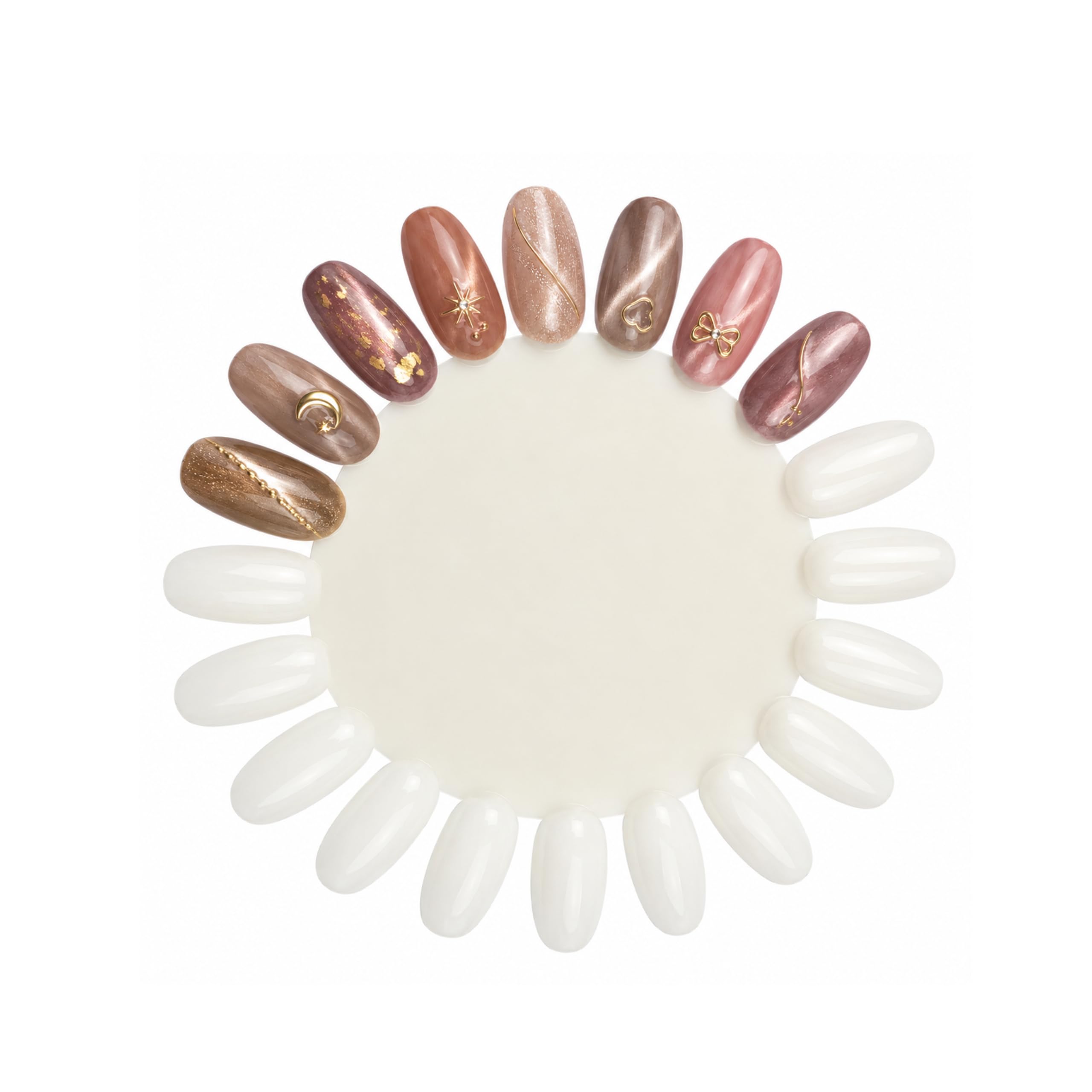 10 Pcs Nail Display Wheel with 20 Nail Tips Each, Nail Polish Color Swatch Sticks for Gel UV Acrylic, Practice Display Board for Nail Art Designs, Salon, DIY Manicure & Nail Technician Tools-image-25