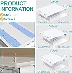 SVNNELP Under Desk Table Drawer Storage Organizer,3 Pack Large & Medium & Small Slide Out Desk Drawers - Hidden Desktop Organizer,Attachable Pencil Storage Tray Under Table(Clear White),S+M+L