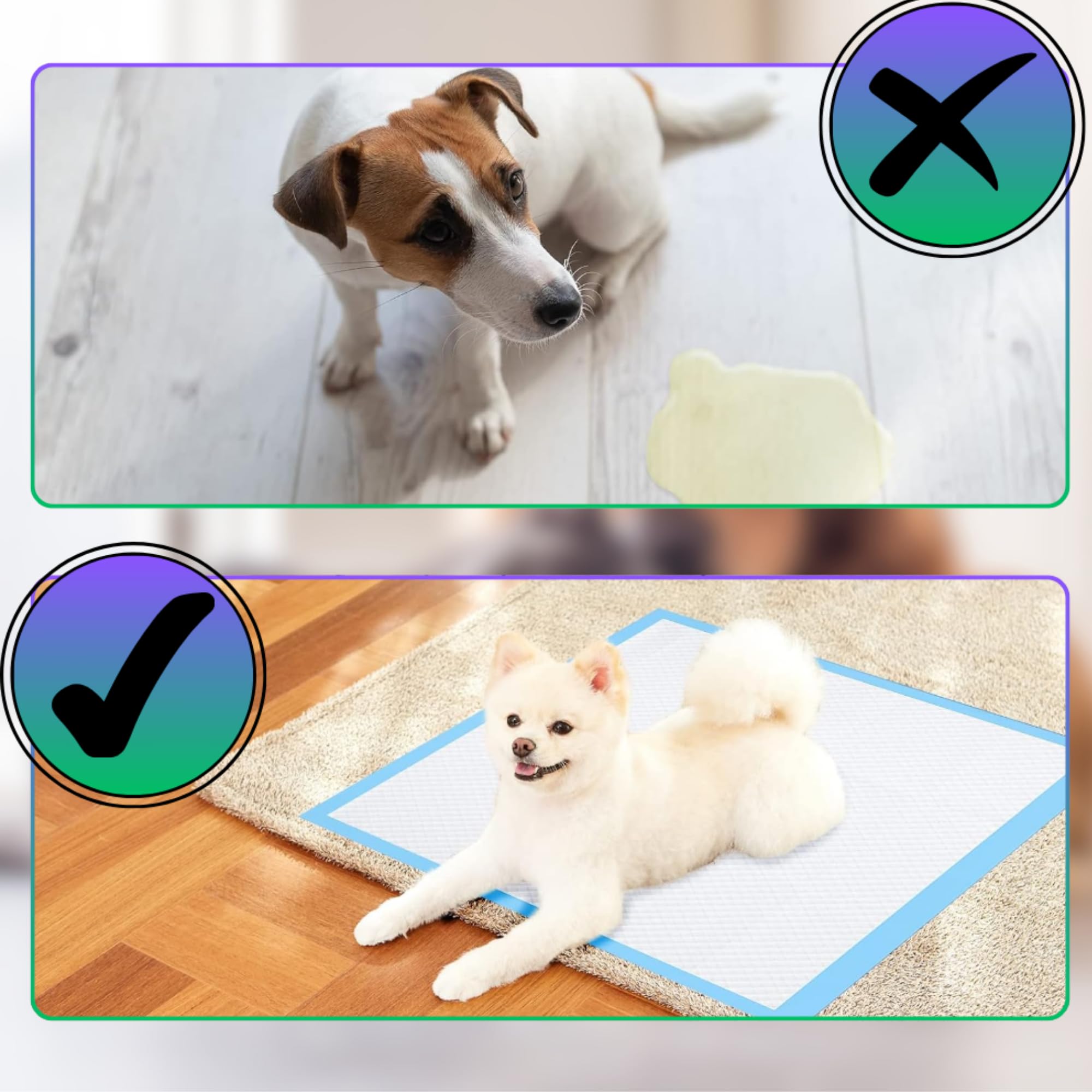 45x60 cm 400 Piezas Empapadores Higiénicos para Perros Cachorros 6 Capas Superabsorbentes Impermeables Secado Rápido Entrenamiento e Incontinencia