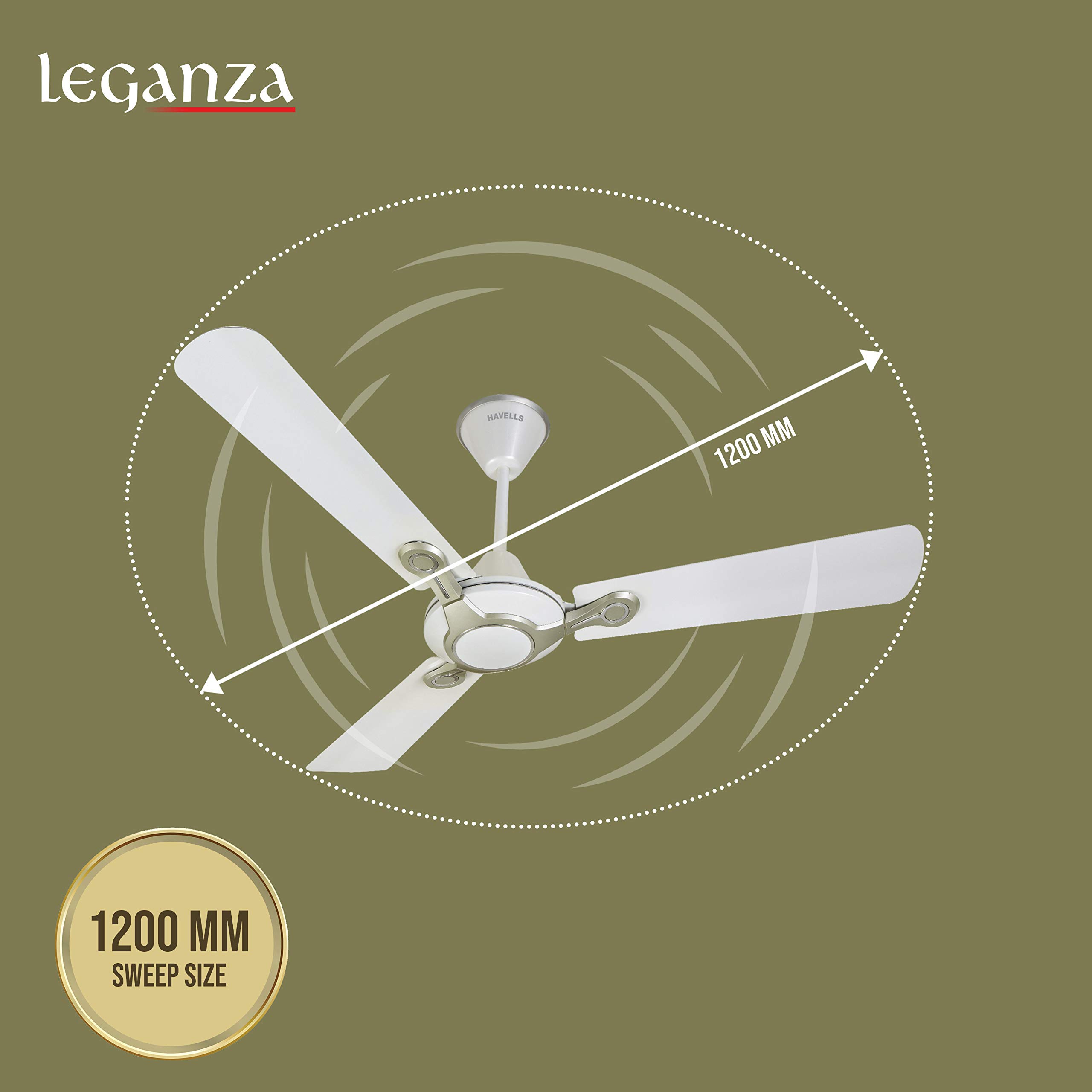 Havells Leganza Ceiling Fan - 4 Blades, Pearl White -7