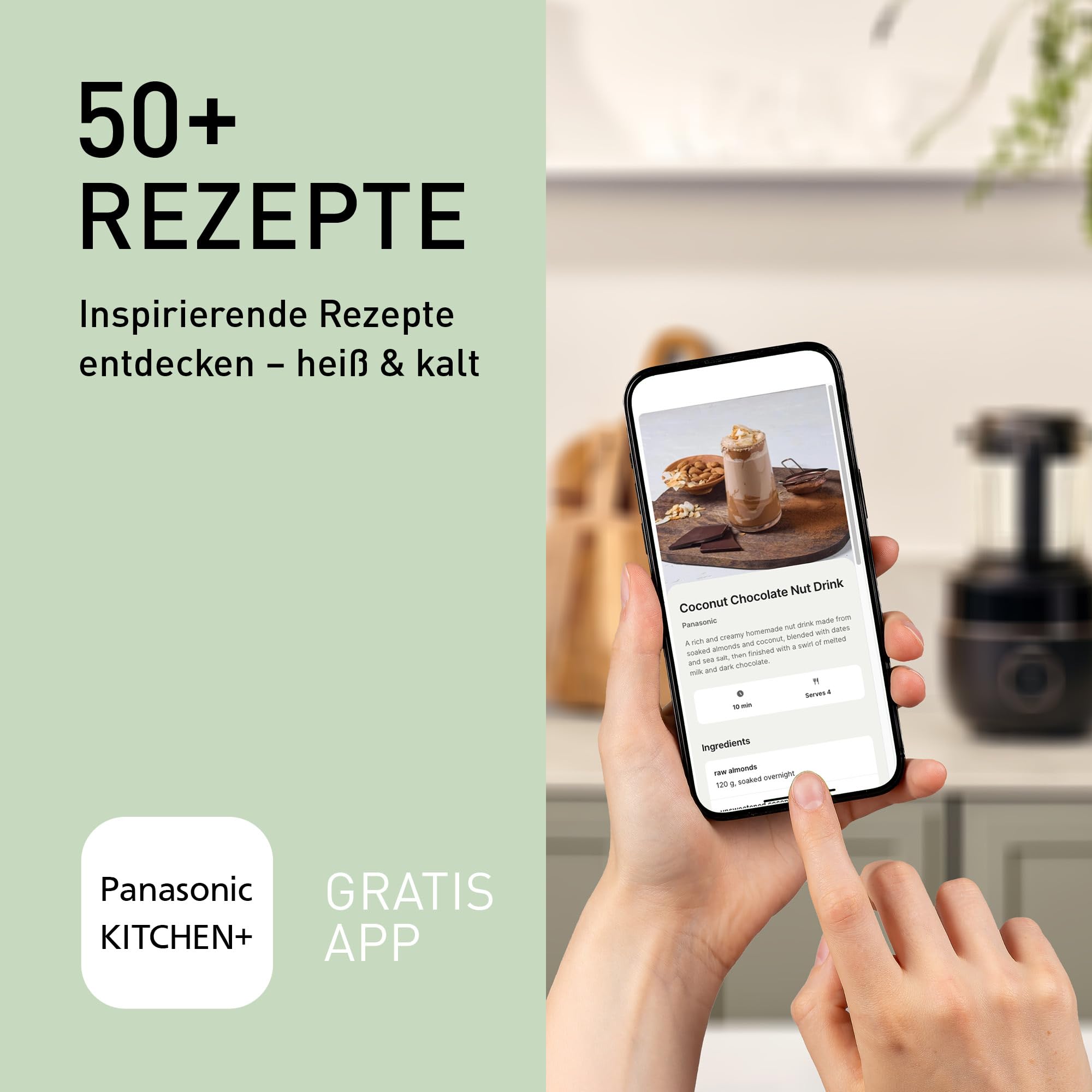Panasonic MX-HG4401KXE Standmixer 1.2 l 800W Leiser Mixer Heiß & Kalt 9 Programme Schwarz Roségold