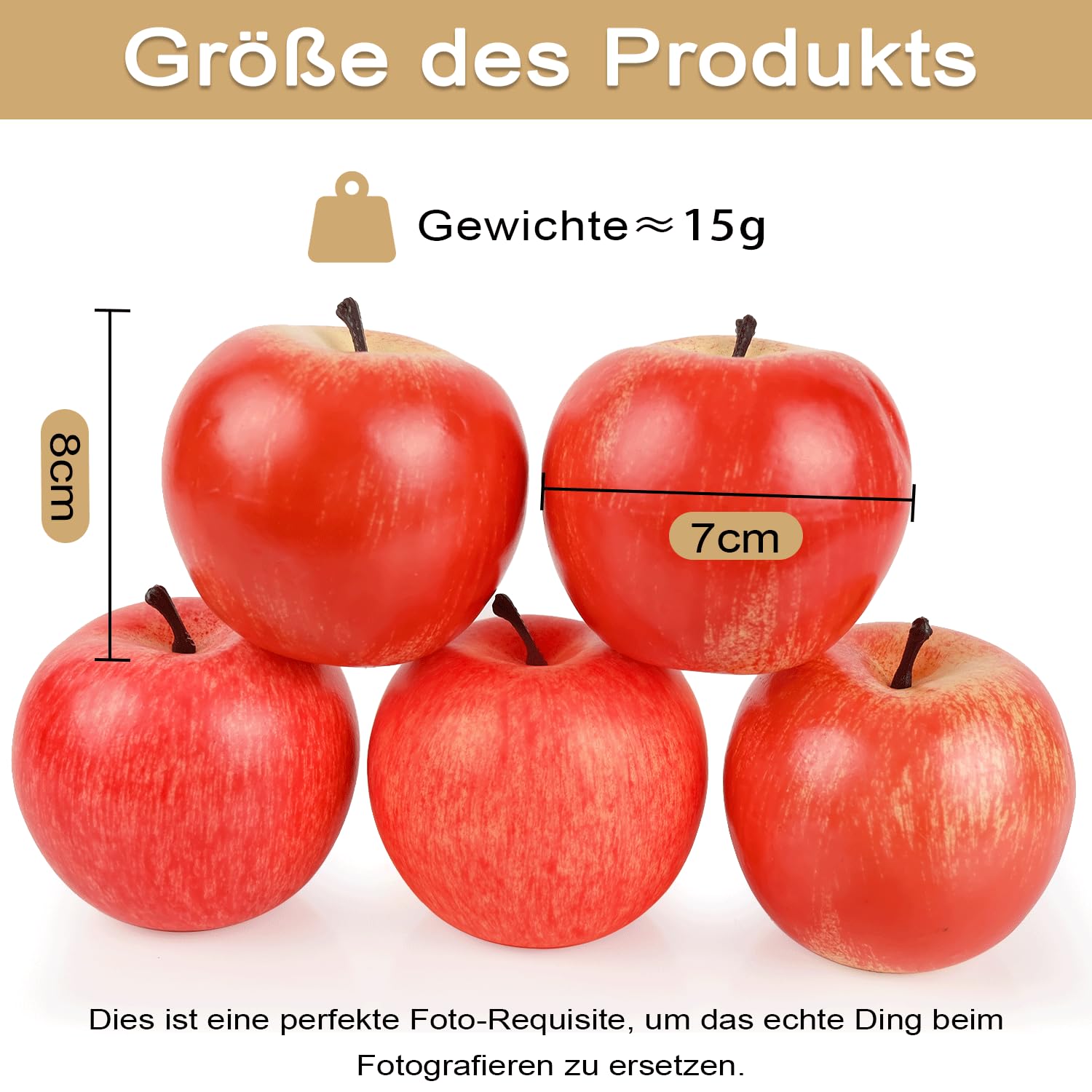 Lot De 16 Pommes Décoratives Rouges Artificielles - Fruits Faux Pour Décoration De Table, Centre De Table, Ou Sapin De Noël