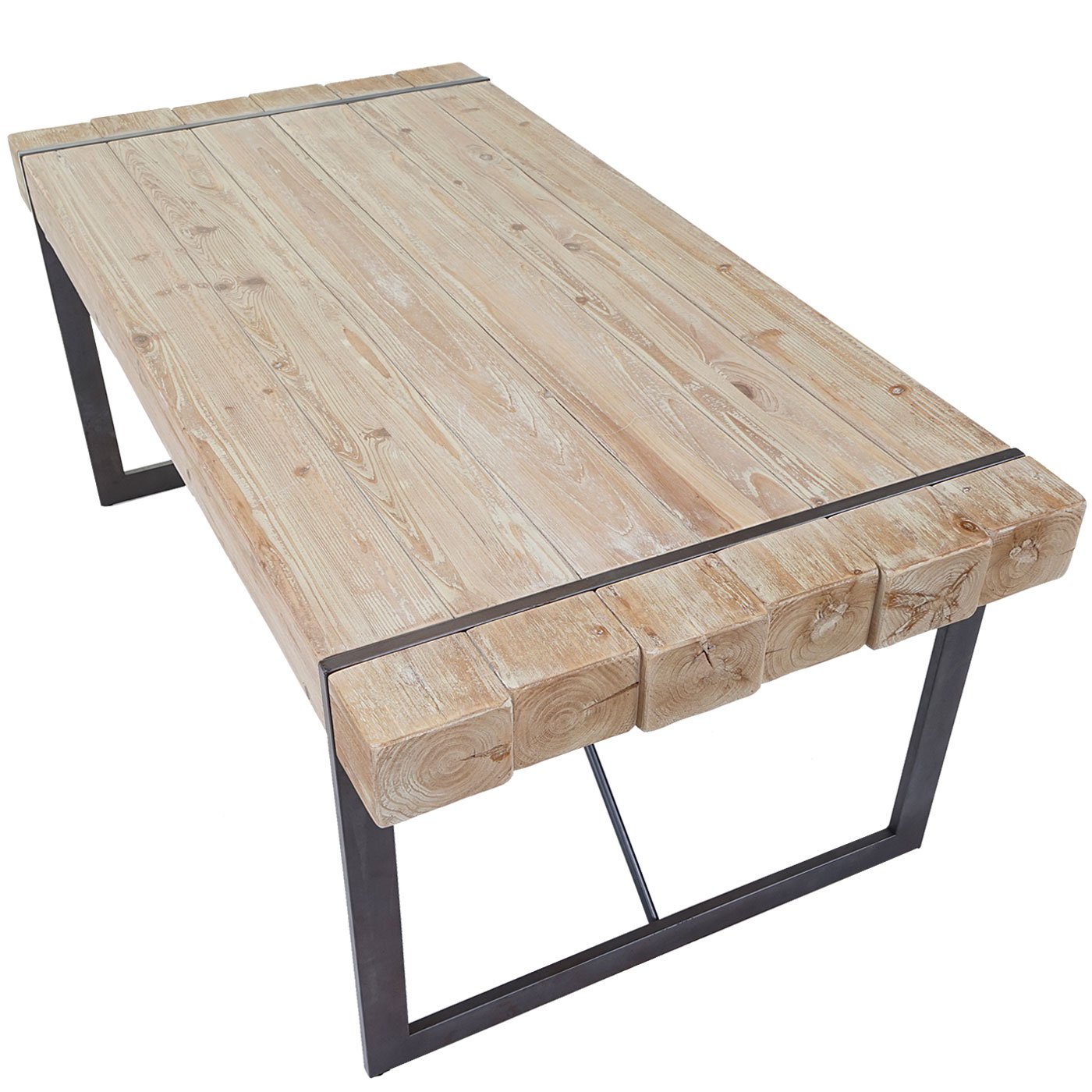 Mendler Comedor HWC Cortex-A15, Comedor + 2 x Asiento Banco, Madera Maciza, Abeto rústico