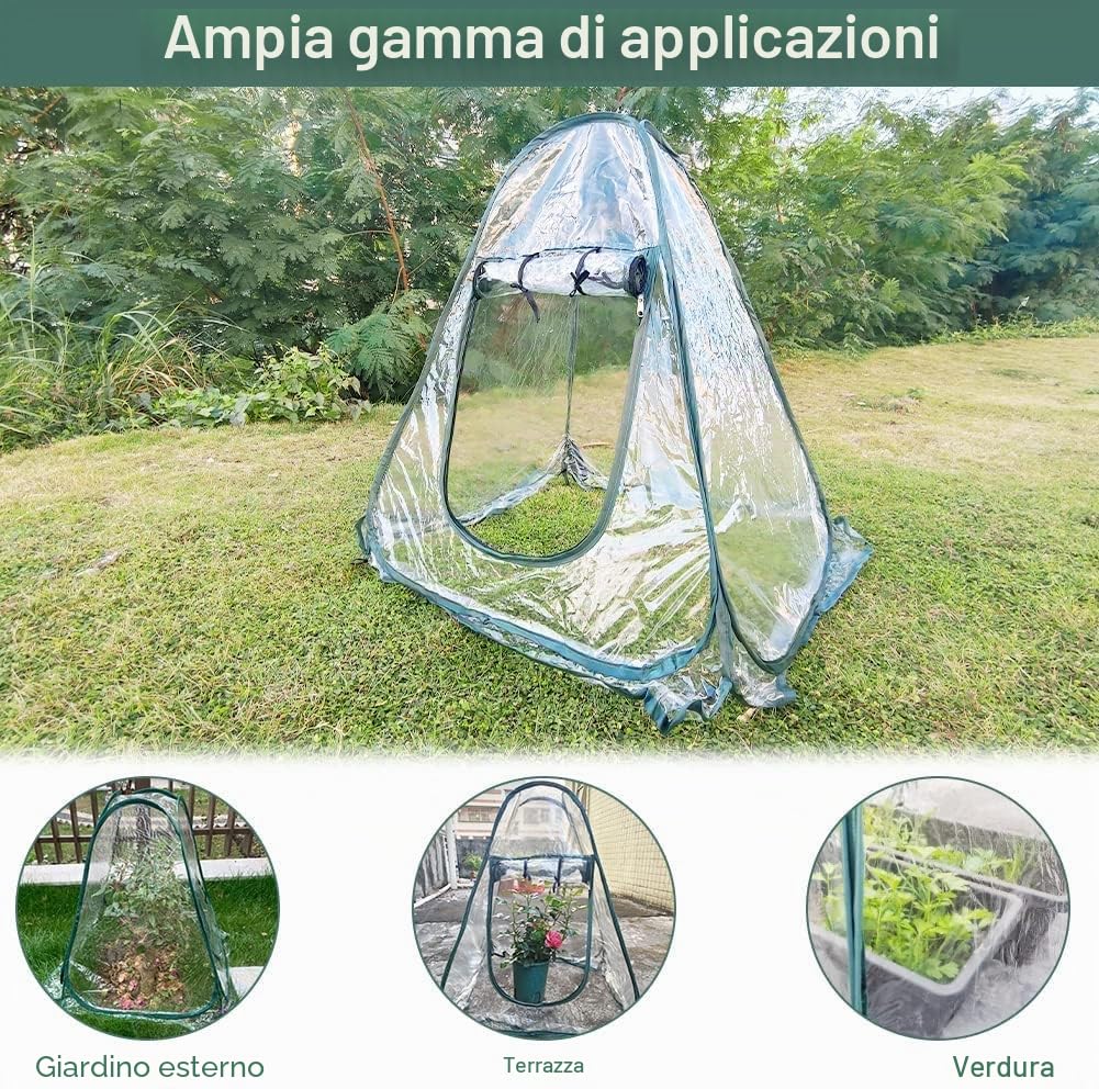 LATERN Tenda della Serra Pop Up, Mini Grow House Stanza del Sole del Fiore del Giardino del PVC Copertura per Serra Portatile per Piante da Giardino Protezione dal Gelo Freddo (70 x 70 x 80cm)