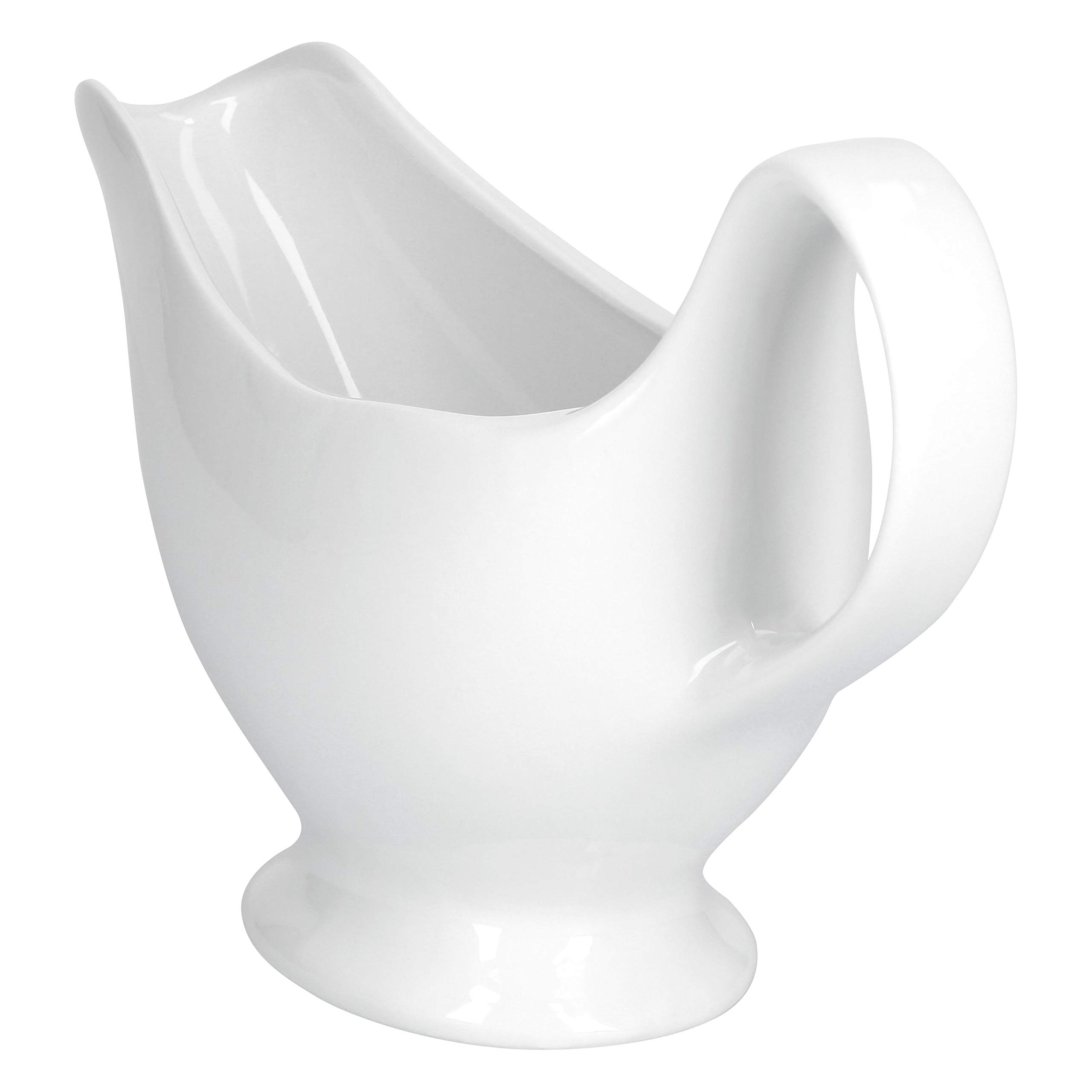 MamboCat 2er Set Sauciere Porzellan weiß 220ml I Sossenkanne I Klassische Saucen Behälter I Porzellankännchen für Bratensaft Käsedip & Salatdressing I Soßen Schale I Gastronomiebedarf Soßiere