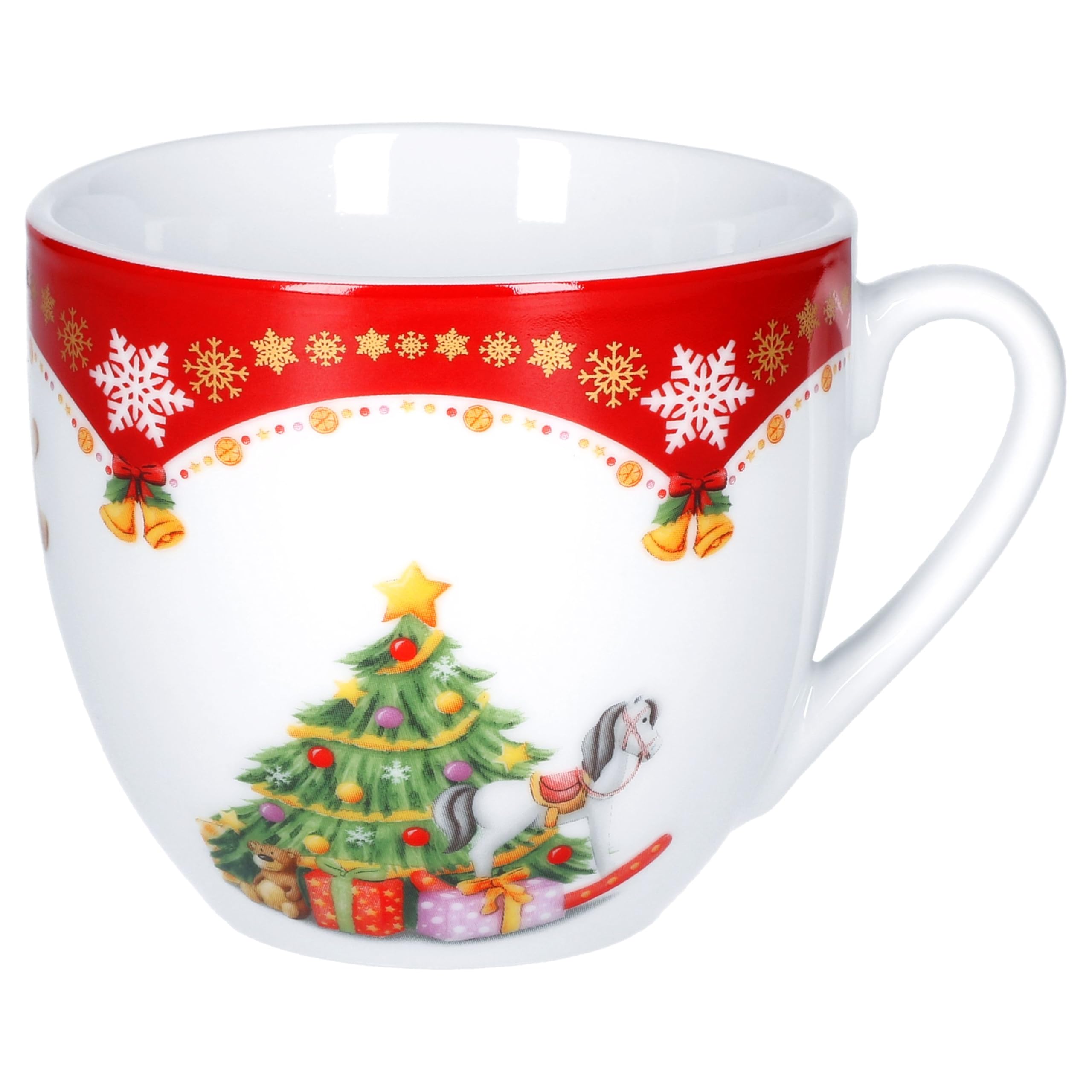 Van Well Kaffeeservice Weihnachtszauber 18-tlg. für 6 Personen – festliches Porzellan-Kaffeeset mit Weihnachtsdekor spülmaschinen- & mikrowellengeeignet