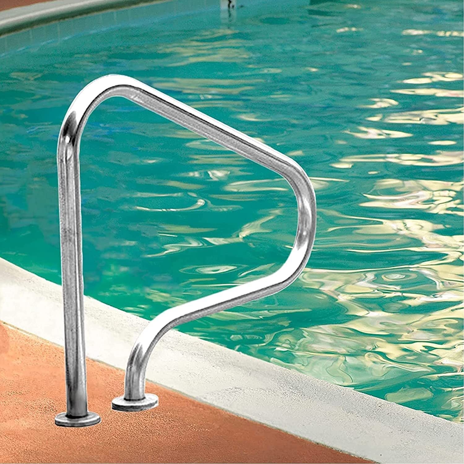 Pool Rail Pool Railing Pool handrails for inground Pool Indoor Swimming Pool Handrails for Summer Outdoor,304 Stainless Steel Safety Pool Hand Rails for Inground Pool Entry,