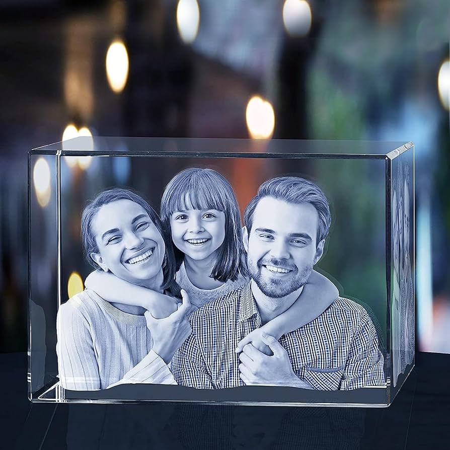 Personalized 3D Engraved Crystal Photo, Custom 3D Photo Crystal, Laser  Photo Etched Engraved Inside Crystal with Picture Photograph, 3D Photo  Engraved Crystal with Gift Box, 3D Glass Picture Cube Gift Idea :