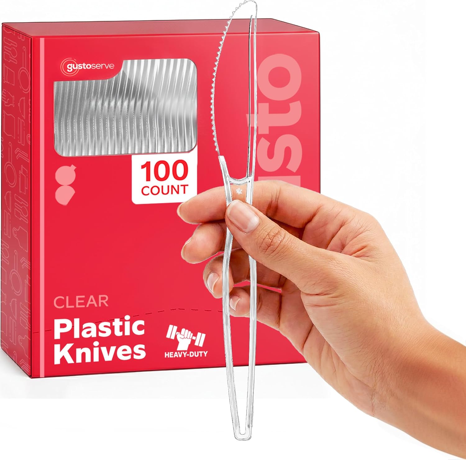 GUSTO [360 Combo Pack] Basic Clear Plastic Silverware, Heavyweight Disposable Utensils - 180 Forks, 120 Spoons and 60 Knives Cutlery, Perfect for Wedding, Parties and Events (Formerly Comfy Package)