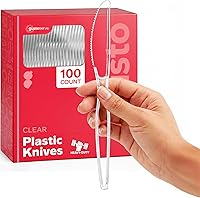 Vista 9 de GUSTO [Paquete de 100] Cucharas de plástico transparentes desechables resistentes - Cubiertos de plástico, cubiertos básicos para fiestas, eventos