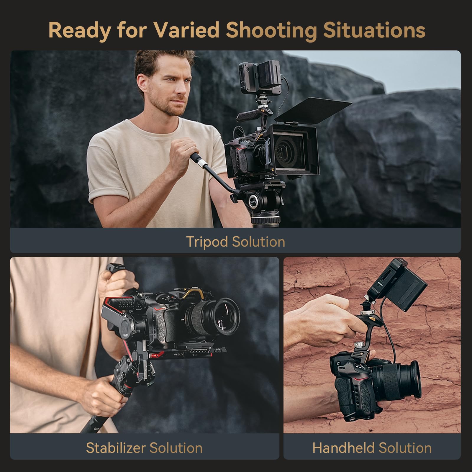 SMALLRIG Zestaw Klatki Aparatu "Night Eagle" Z8 Aparatu dla Nikon Z8, PełNa Klatka Aparatu ze Stopu Aluminium, z Płytką Szybkiego Uwalniania dla Arca-Swiss i Mocowaniem Zimnej Stopki do mikrofonu 4317