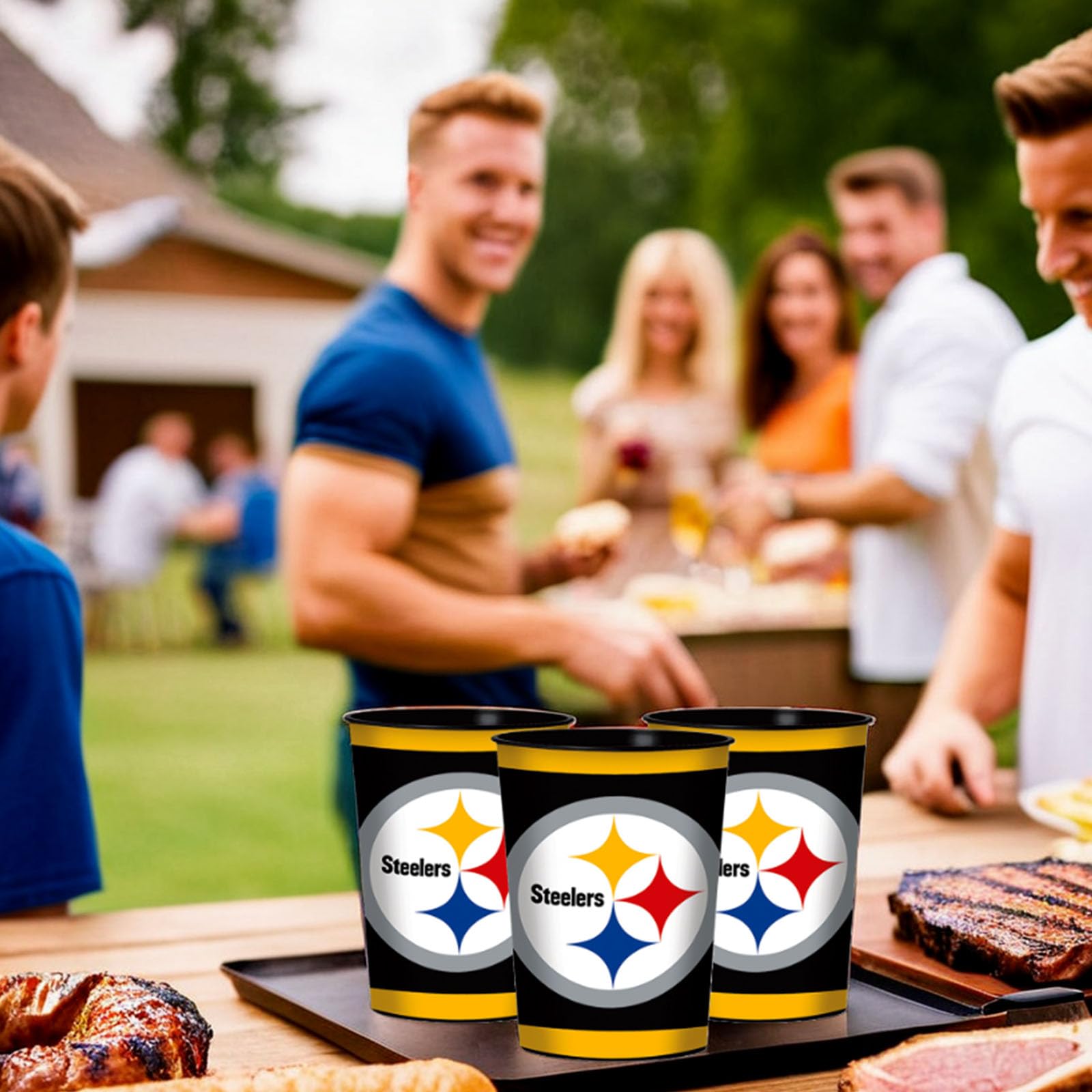 amscan Pittsburgh Steelers Plastic Party Favor Cup - 16 oz. | Multi-color | 1 Pc.