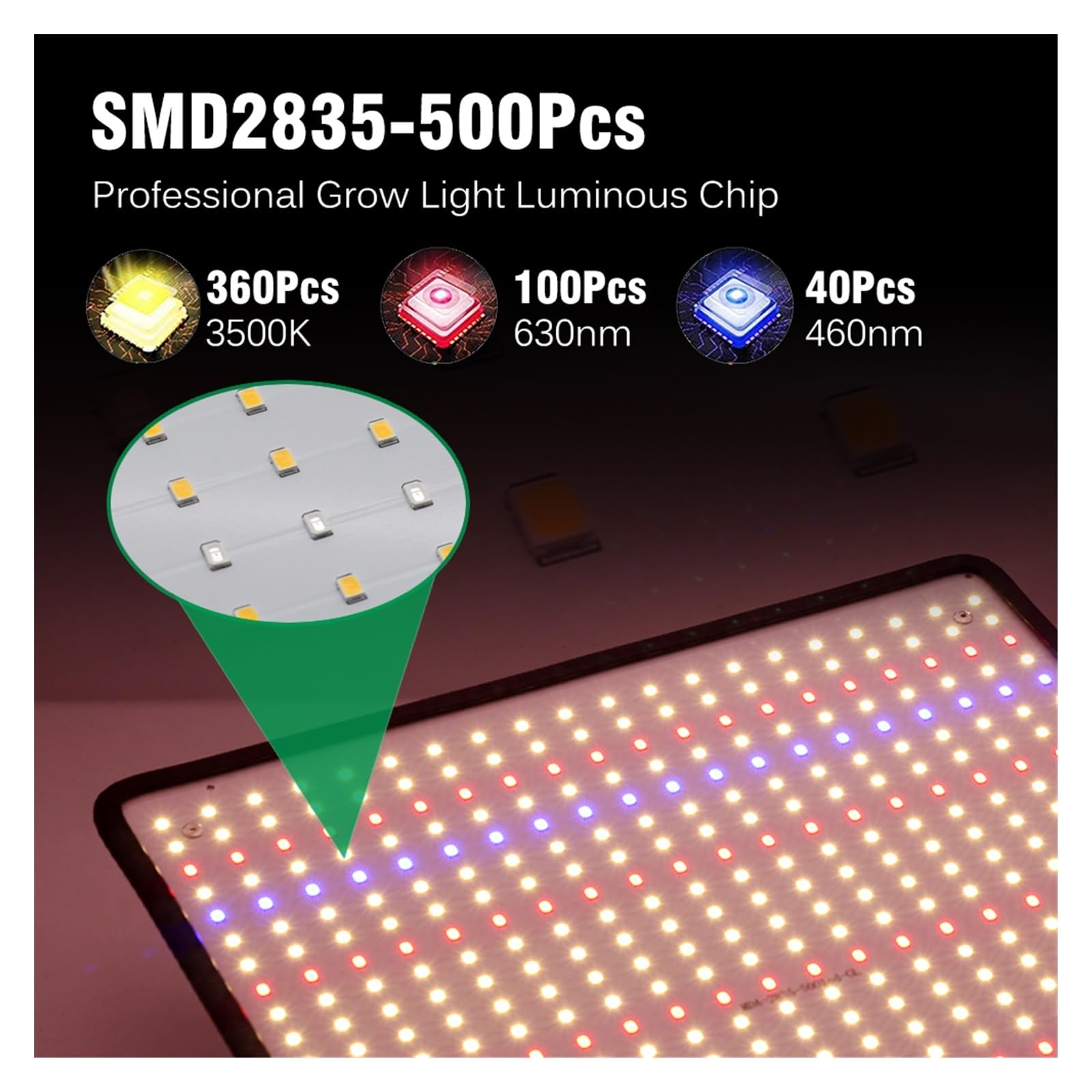 Lámpara de Cultivo, Lámpara LED de Espectro Completo for Cultivo de Plantas, CA 85-240 V, 40 W, for Cultivo en Interiores, luz de Crecimiento(3pcs)