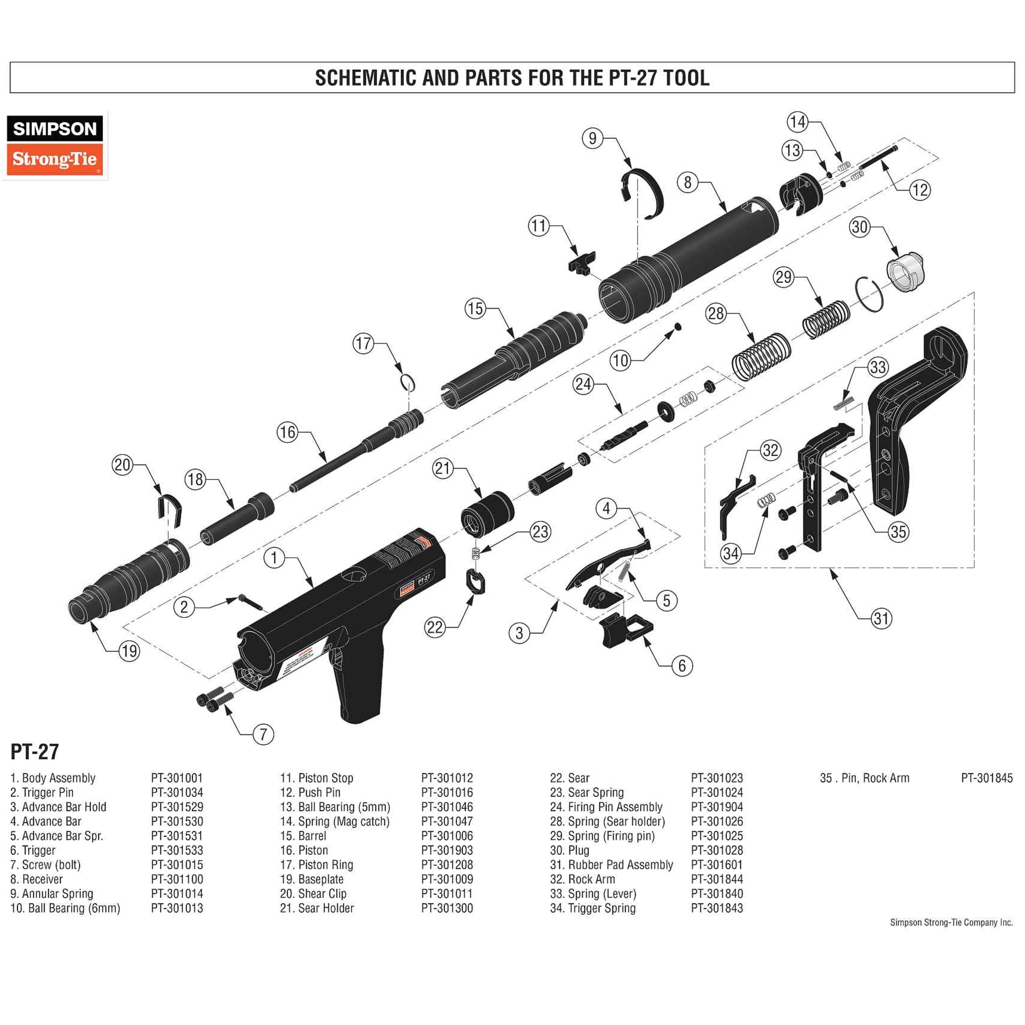 Simpson Strong-Tie PT-301903 - Piston Flat (inc. Ring) for PT-27
